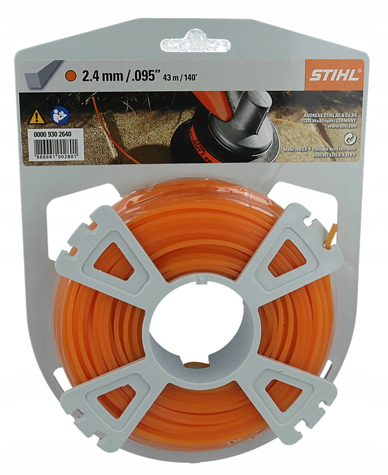 Stihl Cutting line 2,4 mm length 41 m square Manufacturer code 00009302640