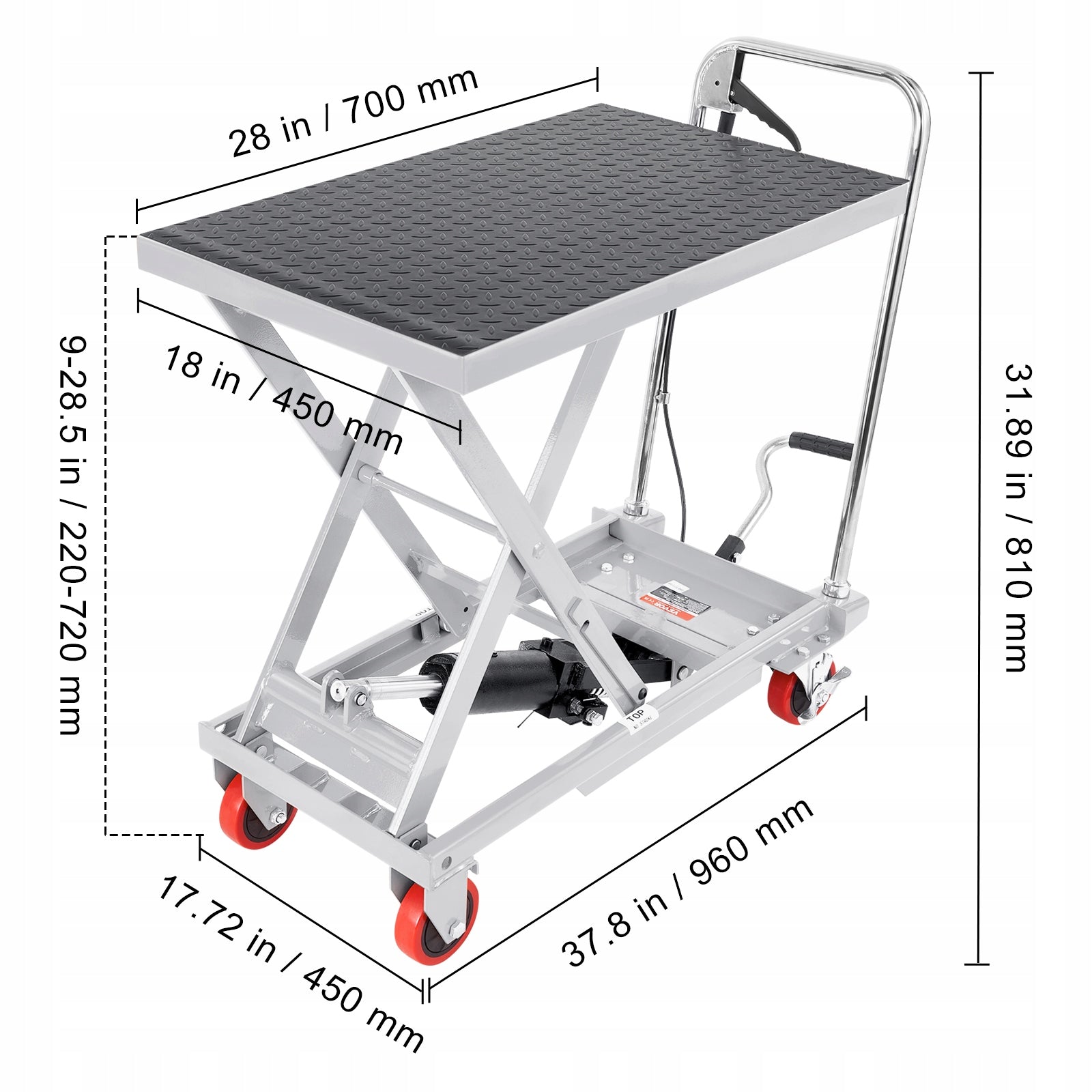 Stół Hydrauliczny 230KG Pojedyncze Nożyczki Hydrauliczny Stół Podnośny Brand Vevor