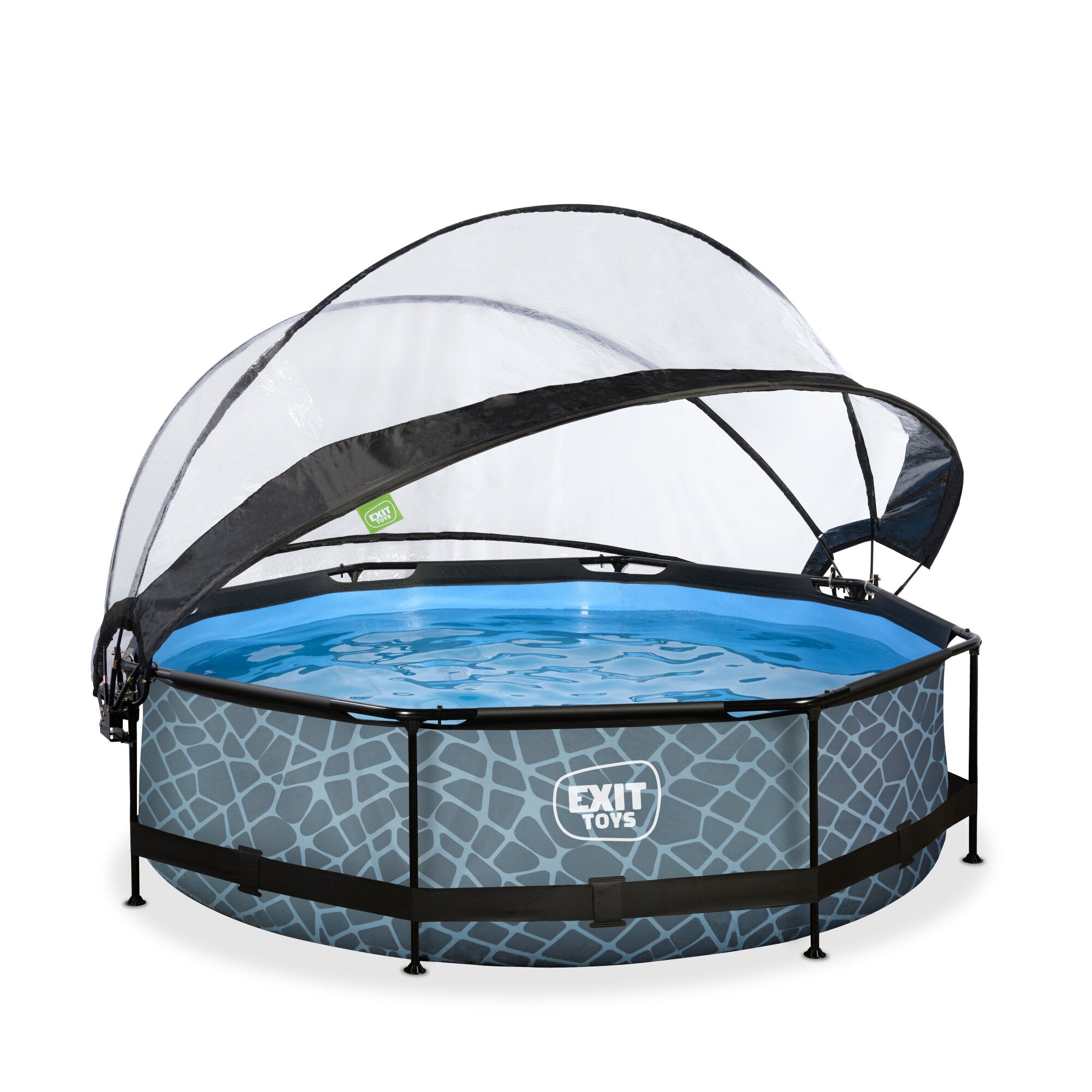 Stone EXIT ø300x76cm Swimming Pool with Filter Pump and Dome - Grey Brand Exit