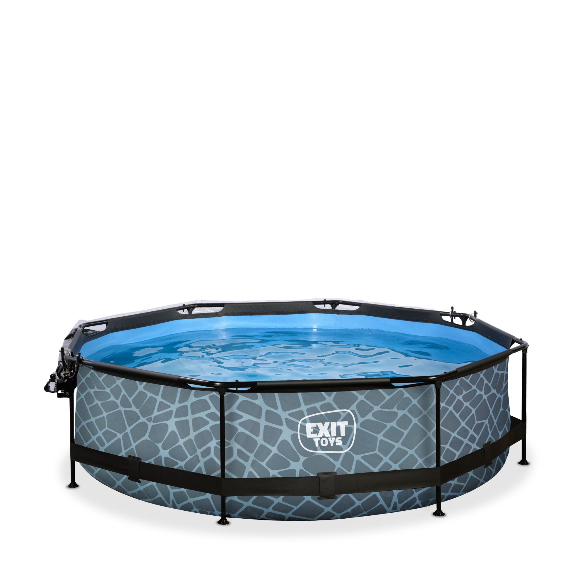 Stone EXIT ø300x76cm Swimming Pool with Filter Pump and Dome - Grey Height 76 cm