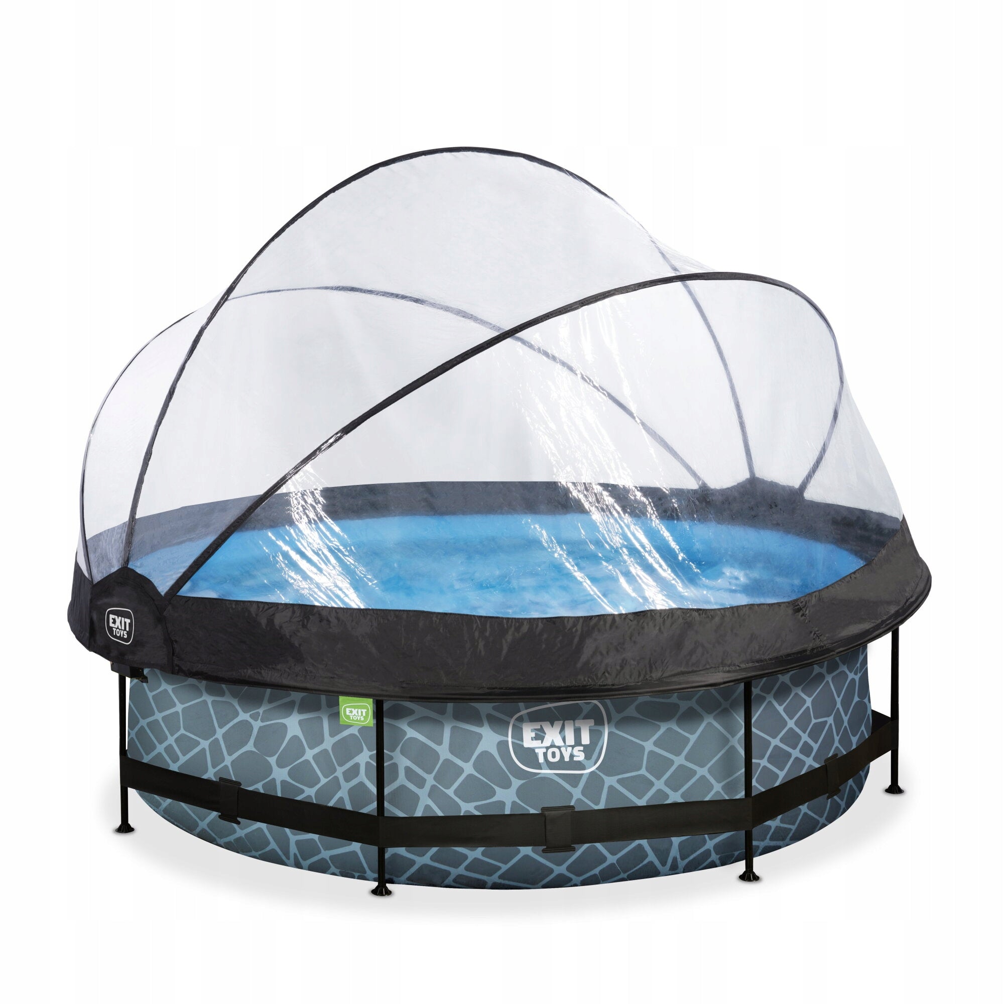Stone EXIT ø300x76cm Swimming Pool with Filter Pump and Dome - Grey