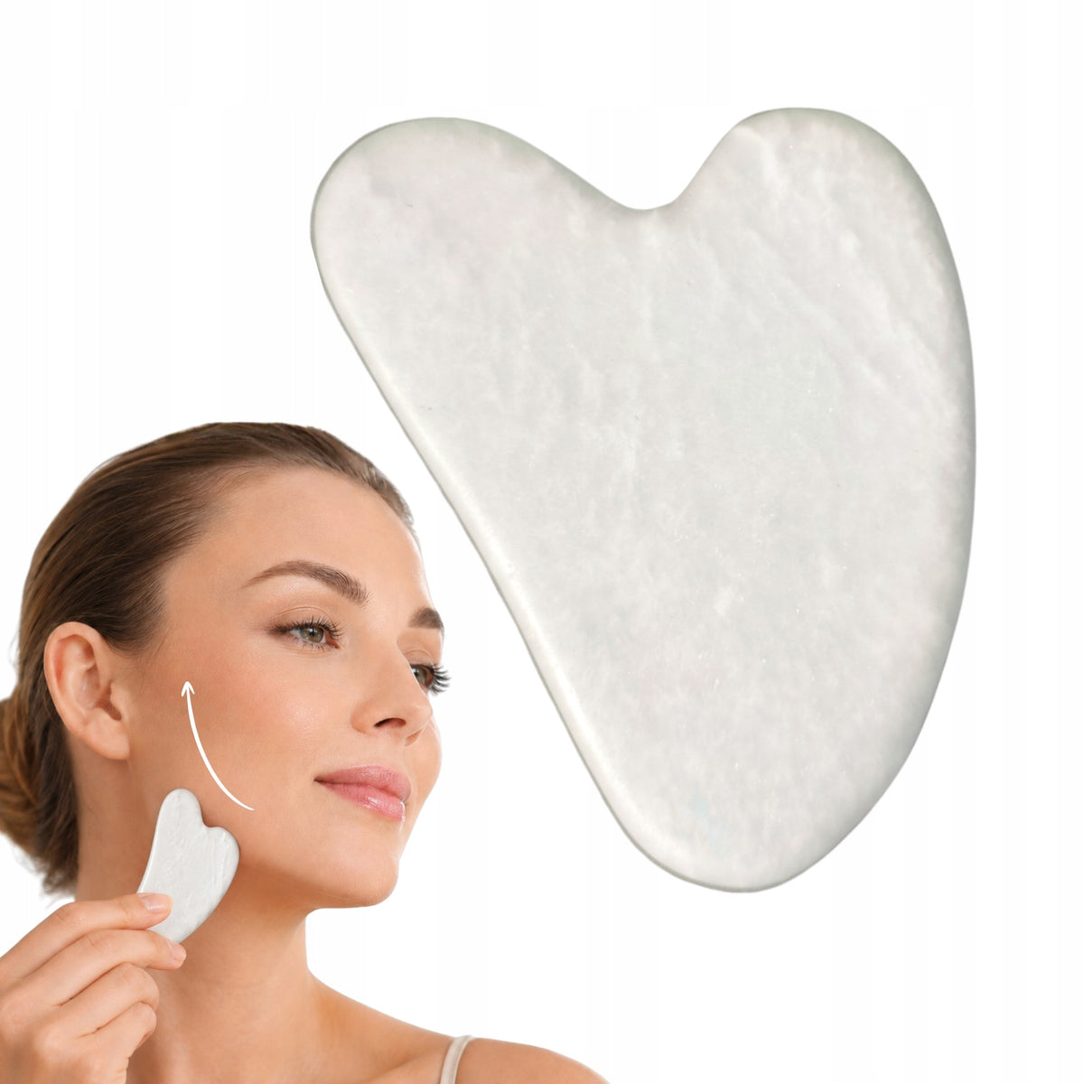 Stone Jade Gua Sha Tile White Natural Lifting Massager