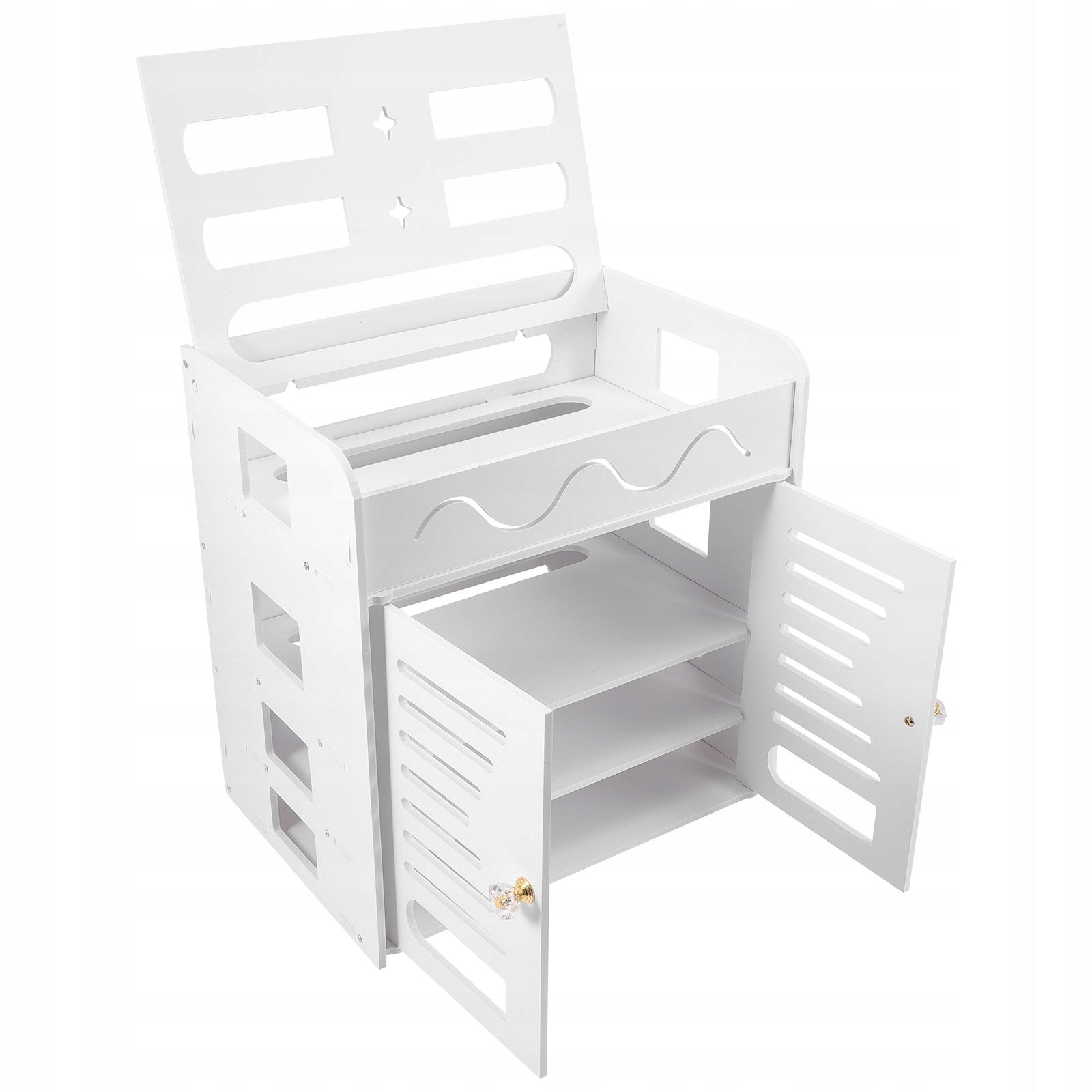 Storage Box Cable Enclosure Home Router Wall Shelf Color white
