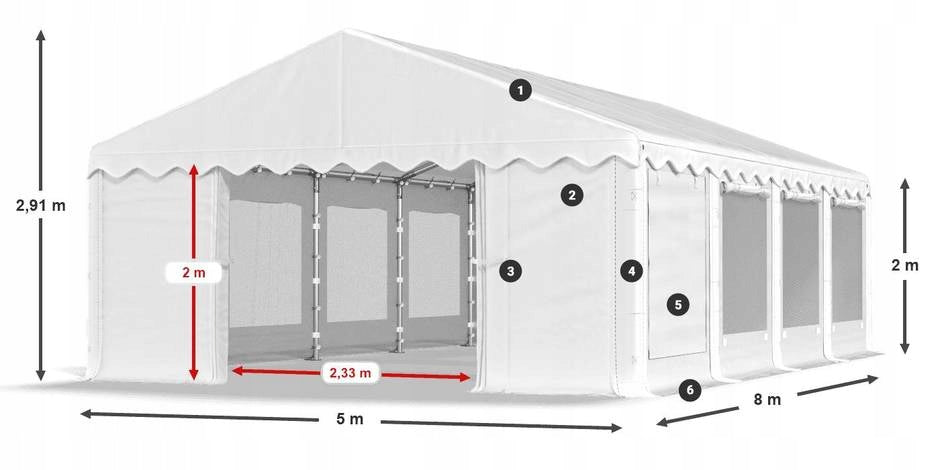 Storage Tent 5x8 Garden Party DAS 240 S Number of side walls 8 walls