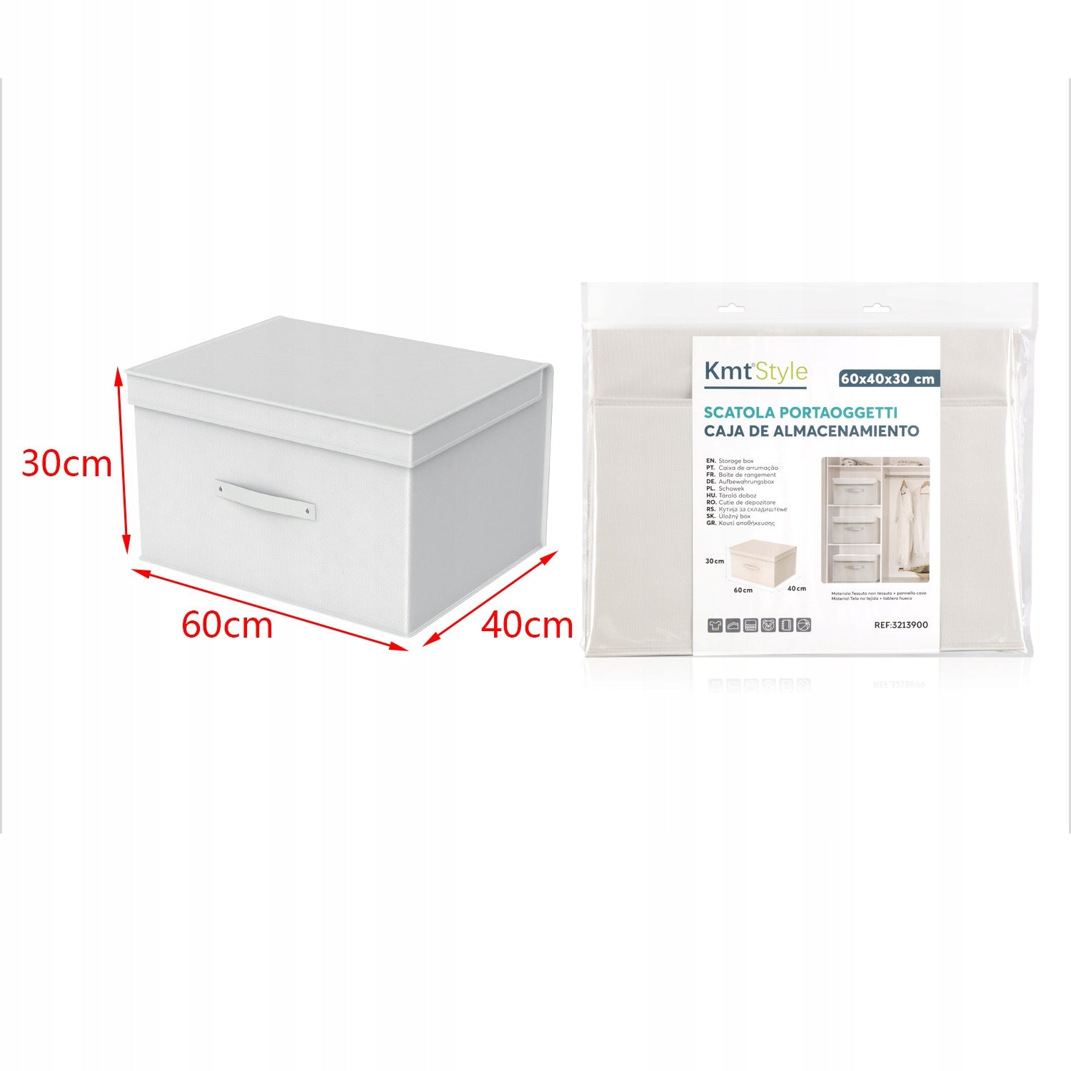 Storage container 60x40x30 cm with lid Packaging status original