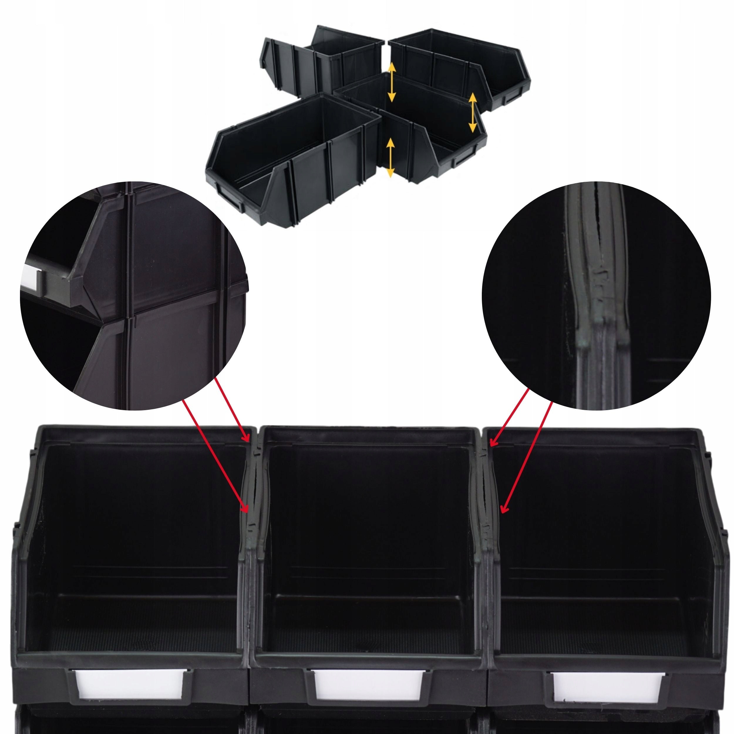 Storage containers 230x150x125 Modular workshop rack + labels x9 Manufacturer code ZSP-PG55021X9