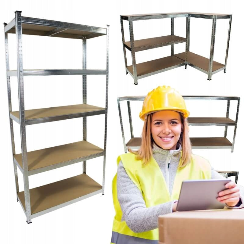 Storage rack METAL 5 shelves 180x90x40 ZINC workshop STRONG 875kg