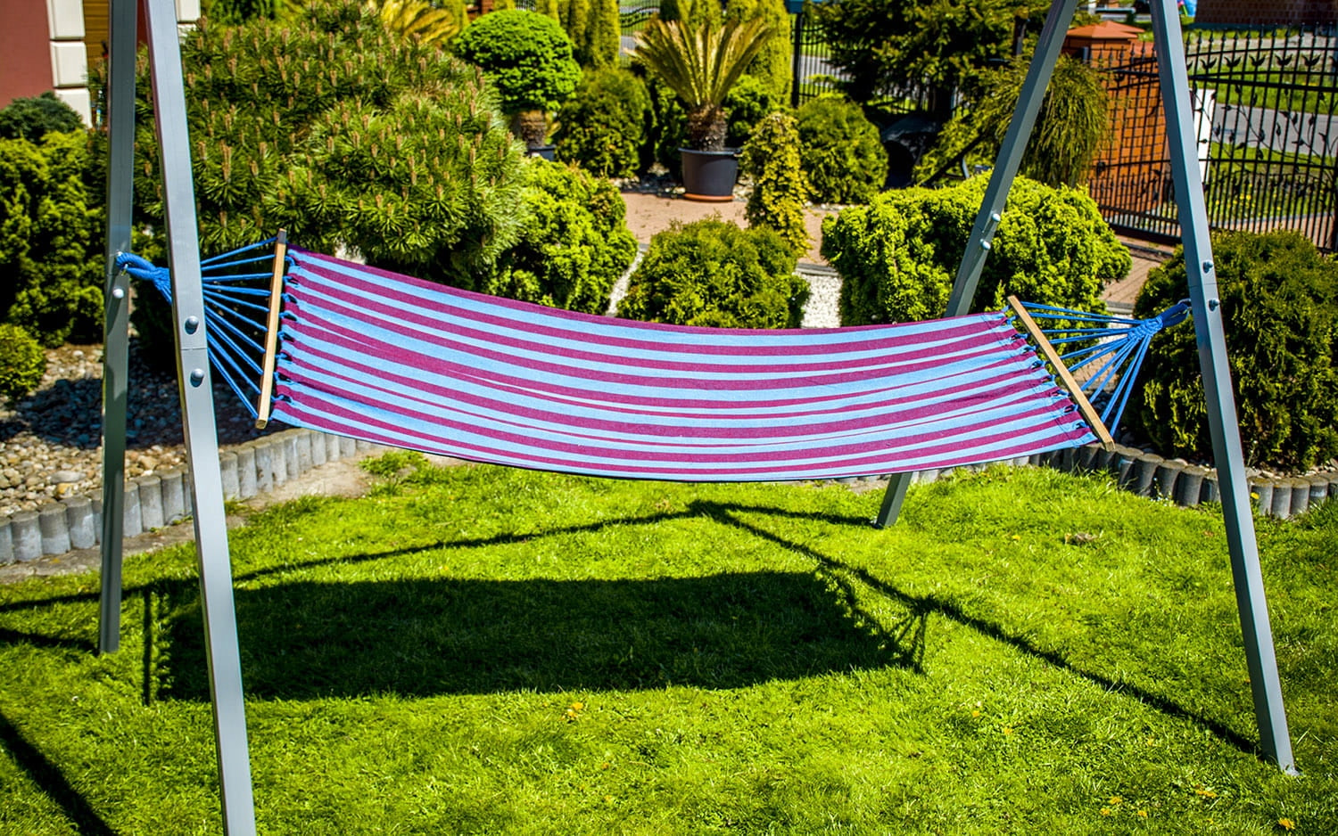 Stork nest swing hammock rocker strong metal frame garden children Kind freestanding