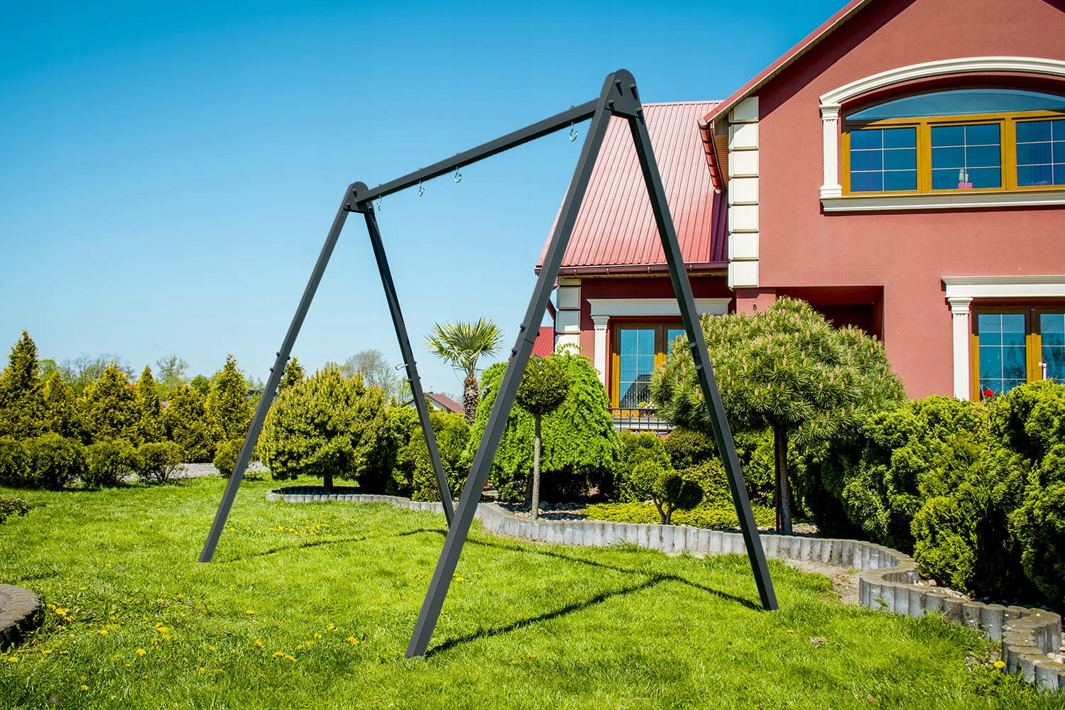 Stork nest swing hammock rocker strong metal frame garden children Manufacturer code Stelaż na huśtawkę ogrodową 3w1