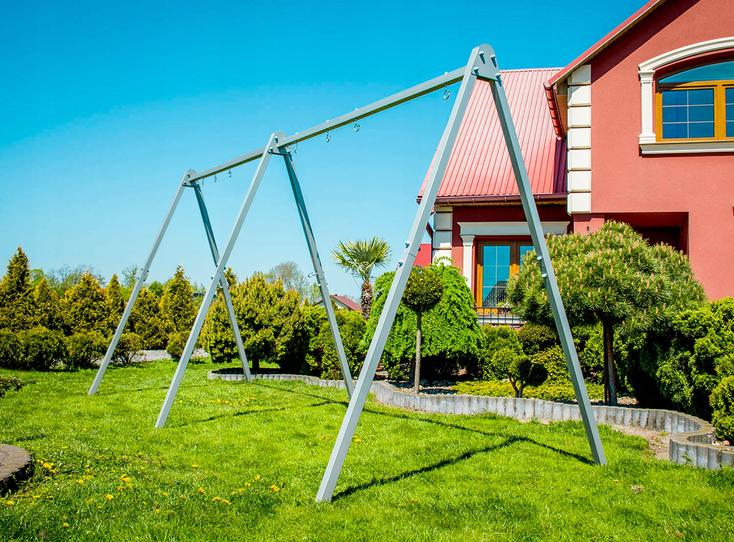 Stork nest swing hammock rocker strong metal frame garden children Seat width 260 cm