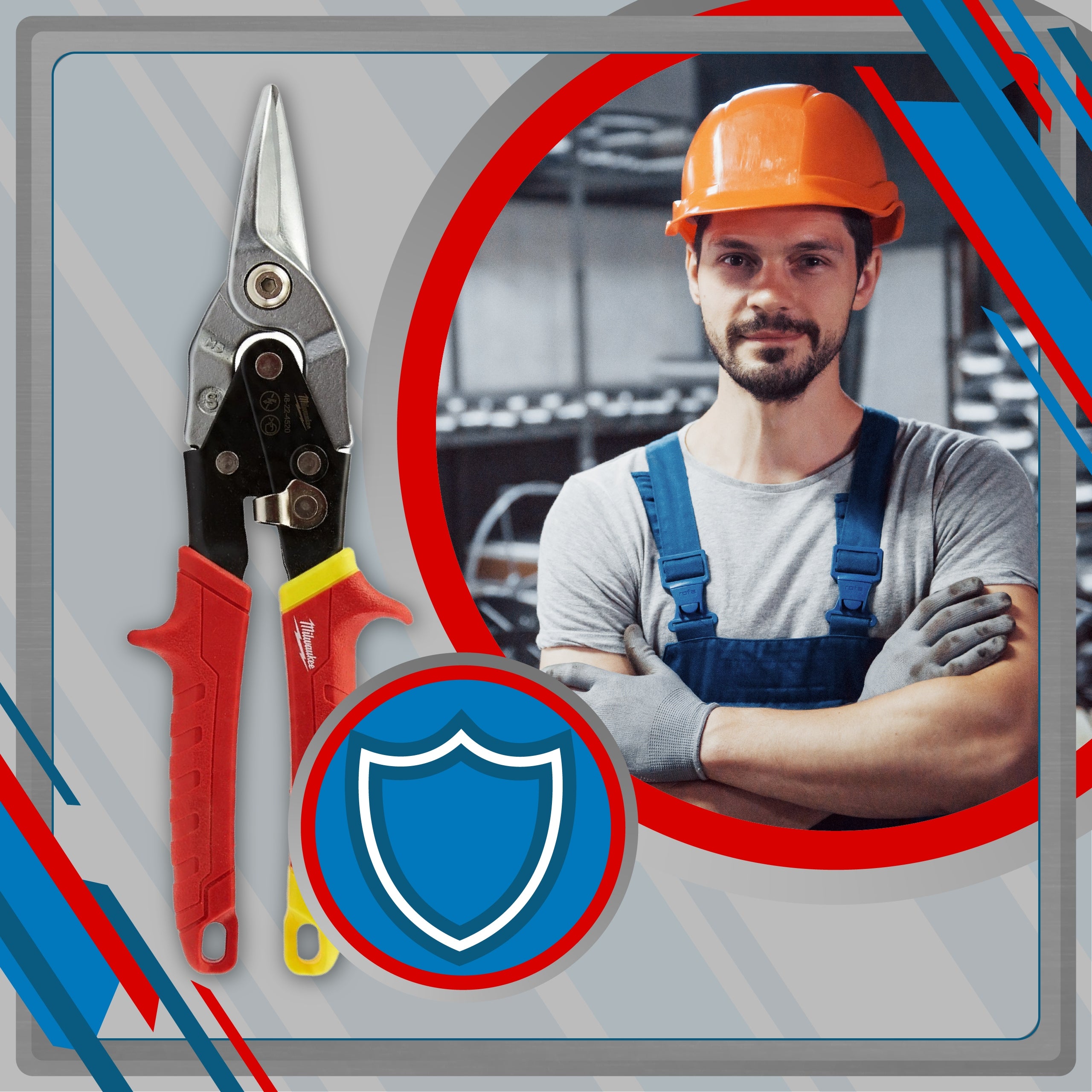 Straight Cutting Shears Milwaukee for Sheet Steel Blades Brand Milwaukee