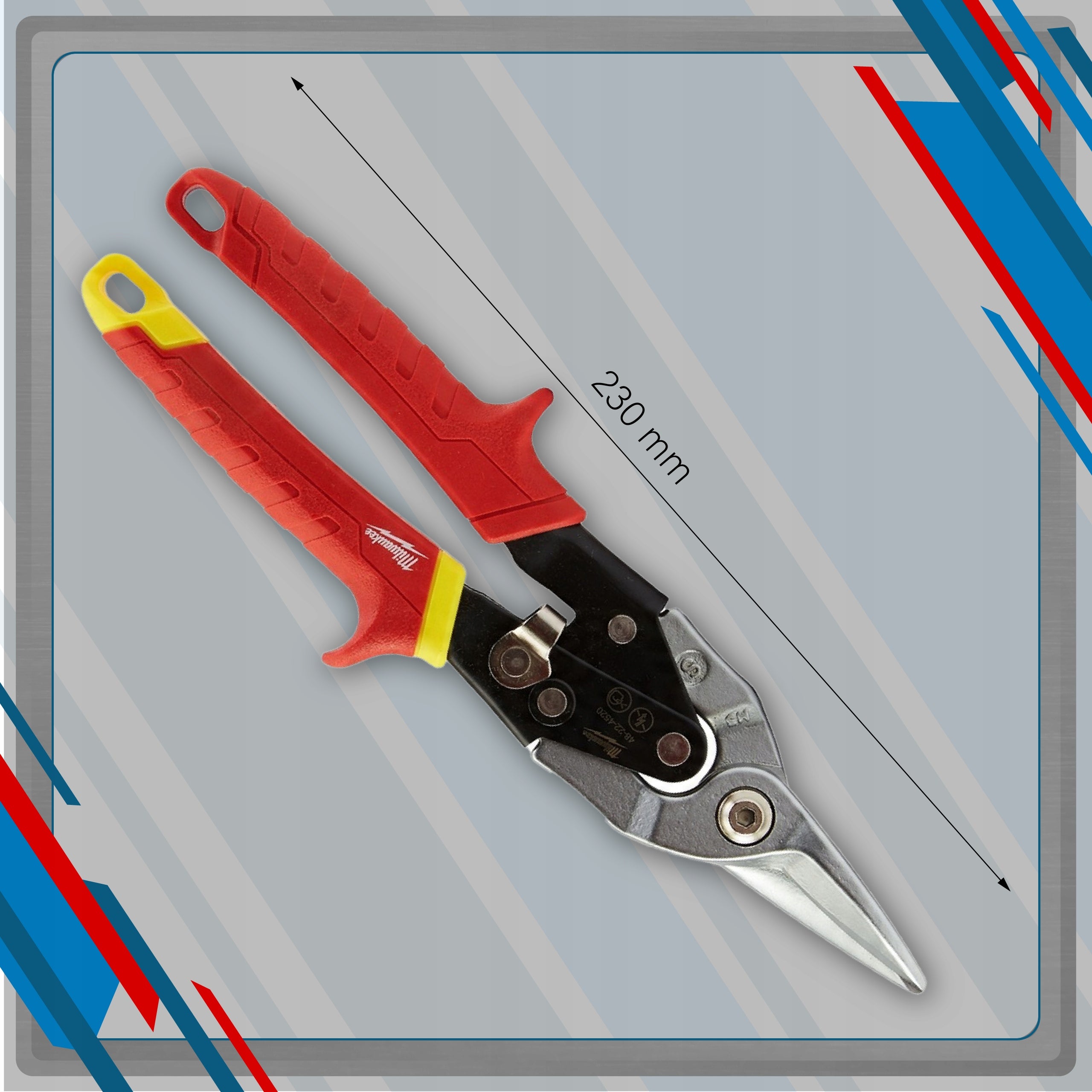Straight Cutting Shears Milwaukee for Sheet Steel Blades Length 260 mm