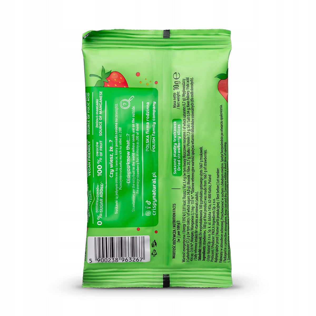 Strawberry slices Crispy Natural healthy fruit snack for children Manufacturer code 5900238963267