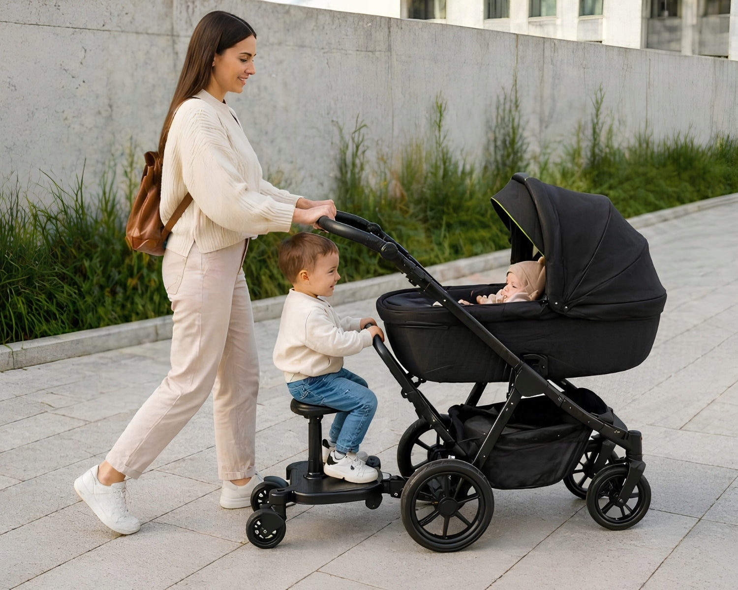 Stroller Board with Seat for Child, Foldable, Universal, 2-in-1, 25kg Packaging status original
