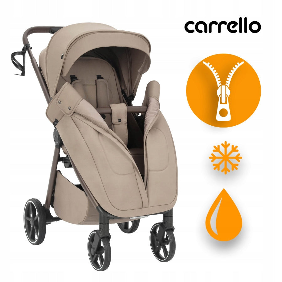 Stroller Bravo M Lite Glossy Beige / Carrello up to 22 kg Manufacturer code CRL-5529