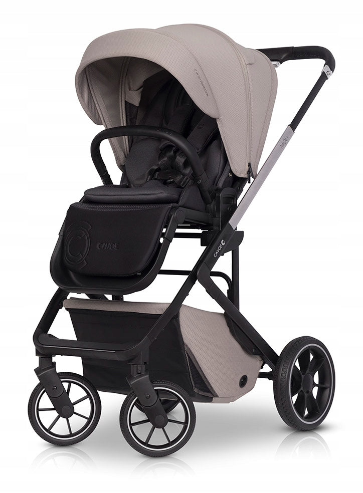 Stroller Cavoe Moi+ taupe 22 kg with foil, mosquito net and warmer
