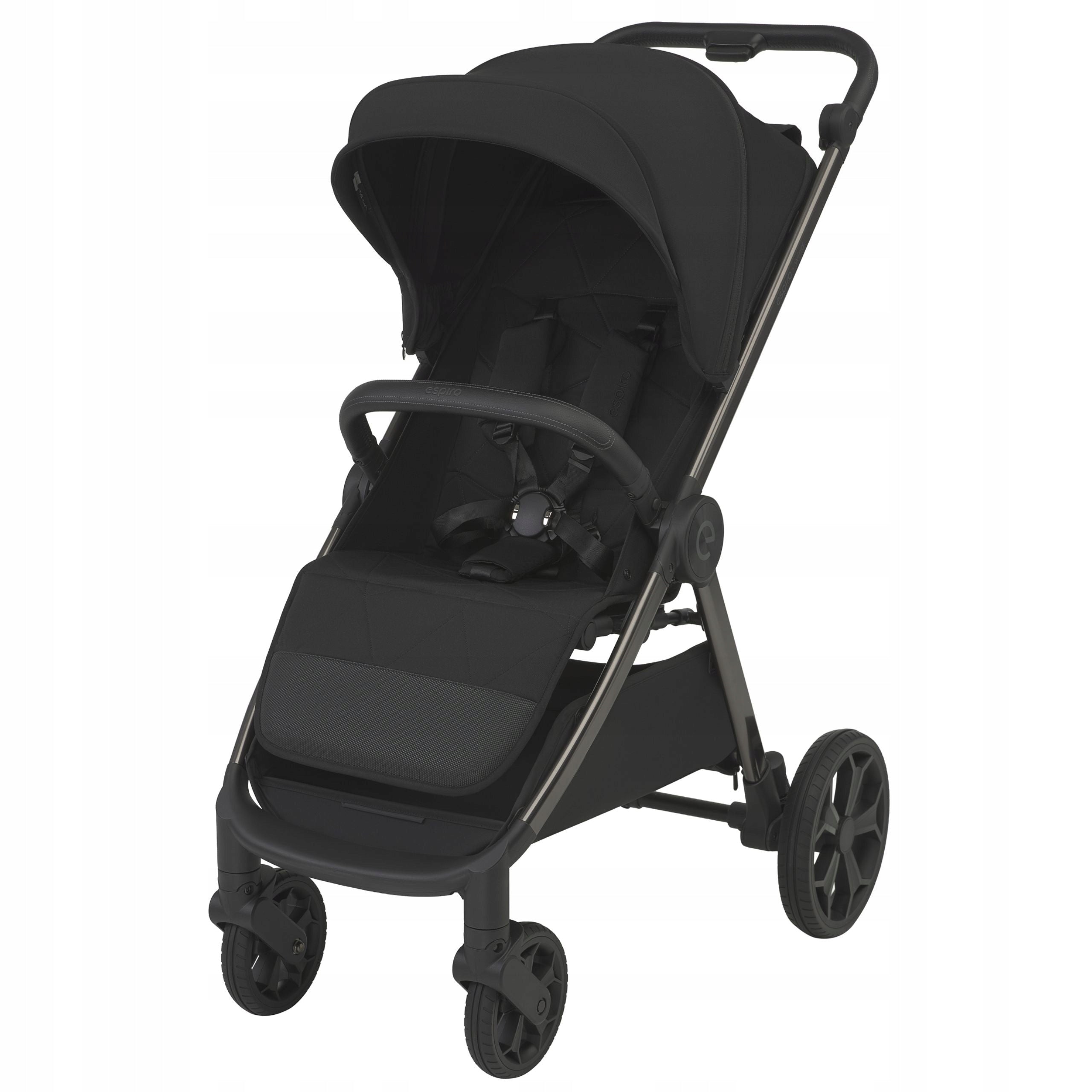 Stroller ESPIRO WIND 10 MISTRAL BLACK stroller large wheels up to 22 kg Manufacturer code Wózek spacerowy spacerówka 22kg składany wind