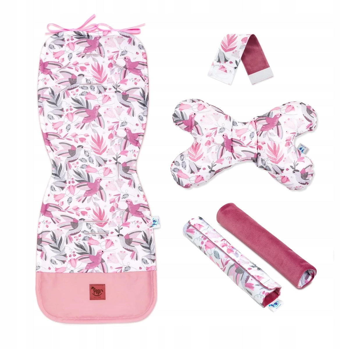 Stroller Insert 5in1 Velvet Pink for Girls with Pillow PEPI Packaging status original
