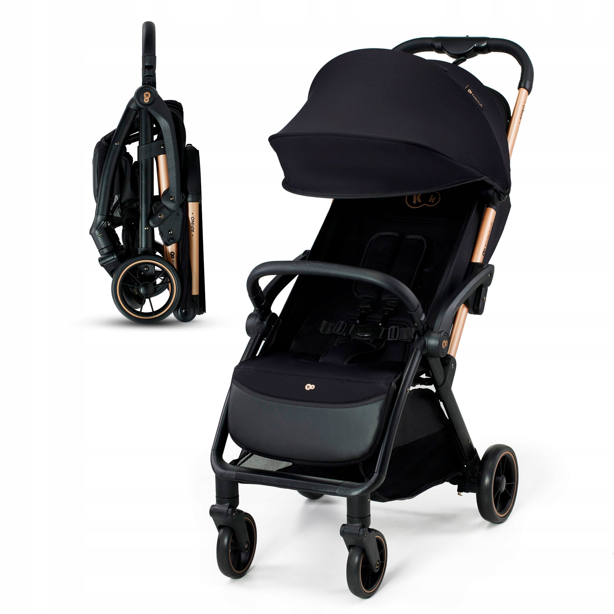 Stroller Kinderkraft Apino Lightweight Stroller 24kg Auto Folding Black
