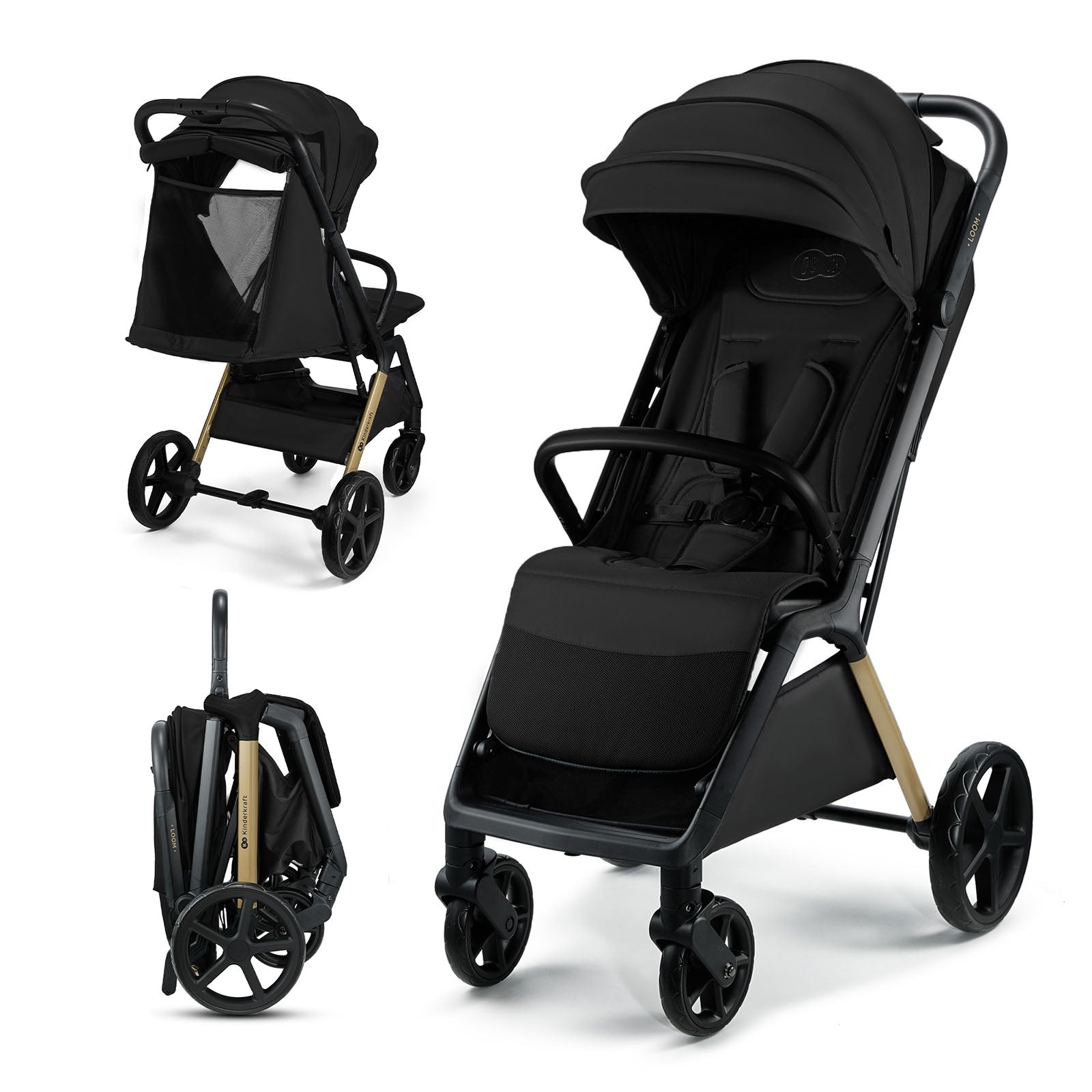 Stroller Kinderkraft LOOM black aluminum automatic folding