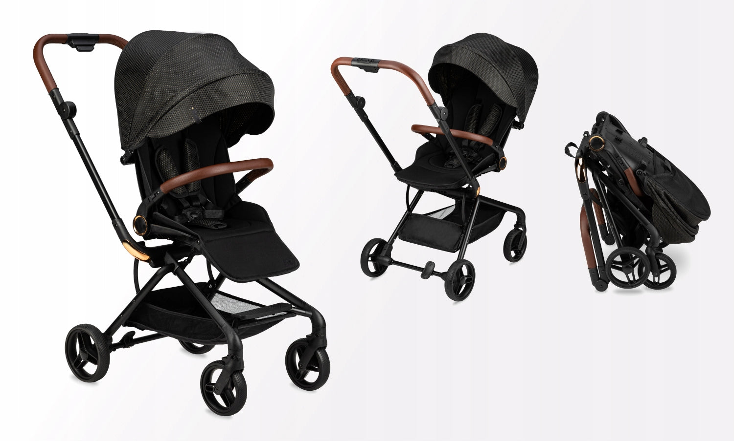Stroller MoMi ADELLE gold - lightweight folding front rear 360 to 22kg Manufacturer code WOSP00034