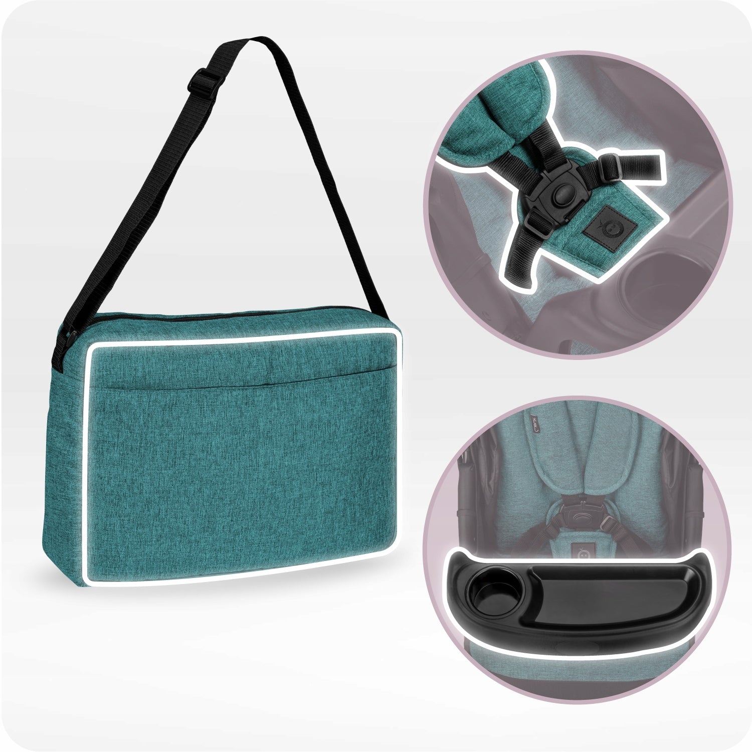 Stroller MoMi ISLA green - lightweight folding accessories sleeping bag Brand MoMi