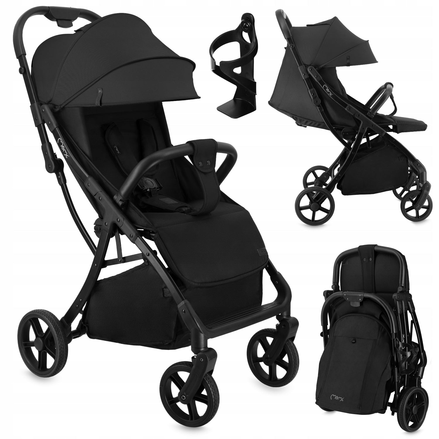 Stroller MoMi PAOLA black - light self-folding adjustment up to 22kg