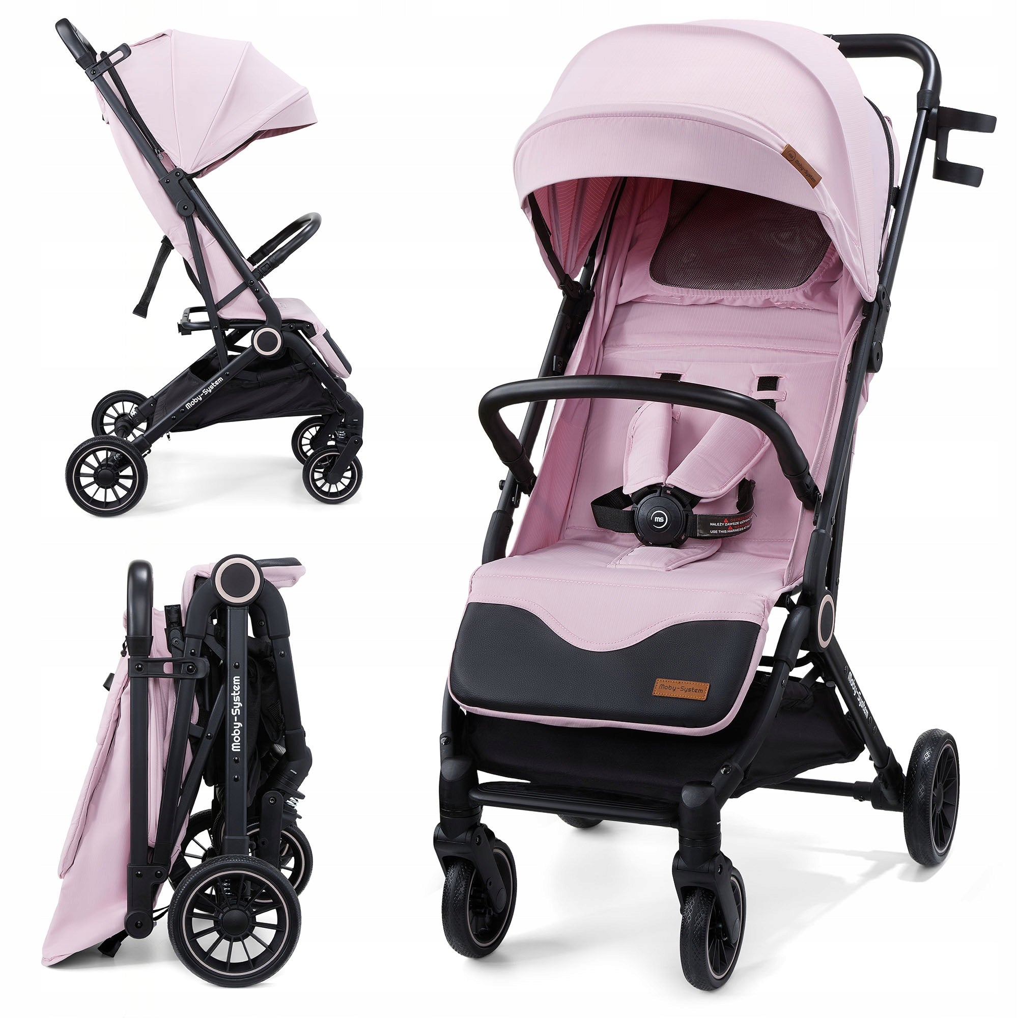 Stroller Moby-System LENA PINK PRO with SUITCASE function