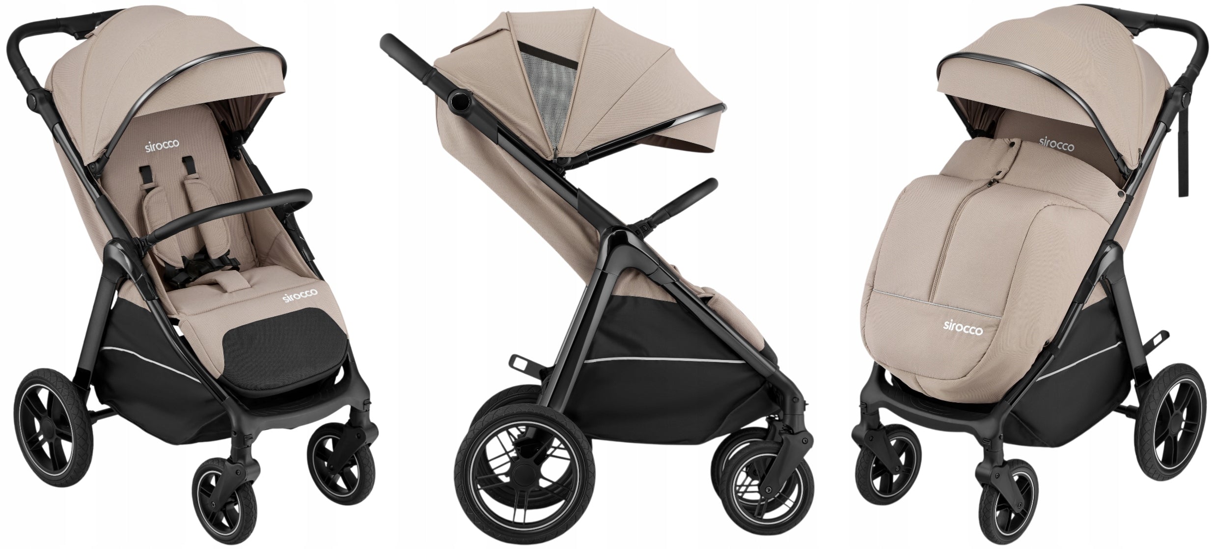 Stroller SIROCCO large wheels 28cm Shock absorption up to 22kg Manufacturer code 5901179290078