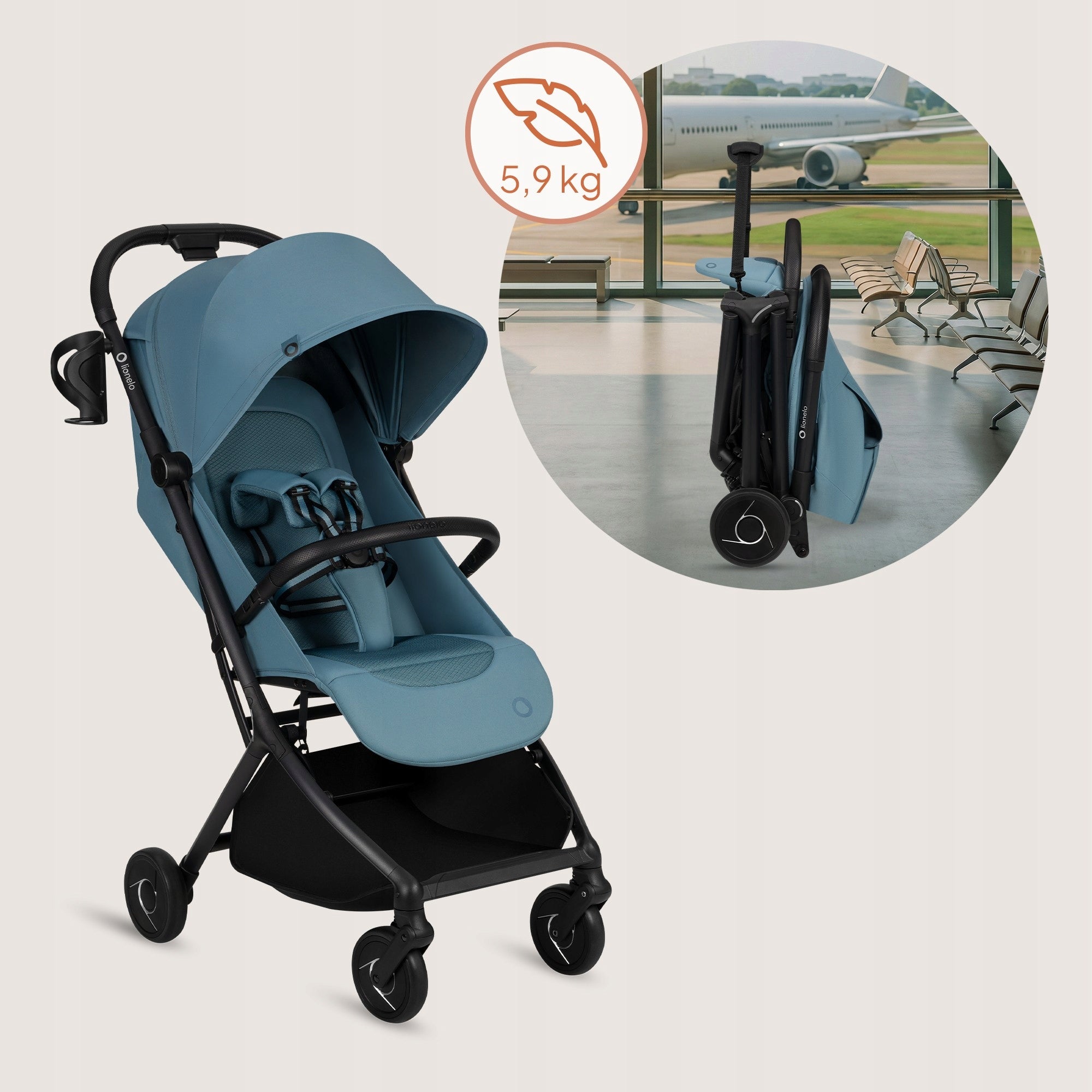 Stroller ULTRALIGHT STROLLER cushioning + ACCESSORIES Lionelo Sia Manufacturer code LO-SIA BLUE SKY
