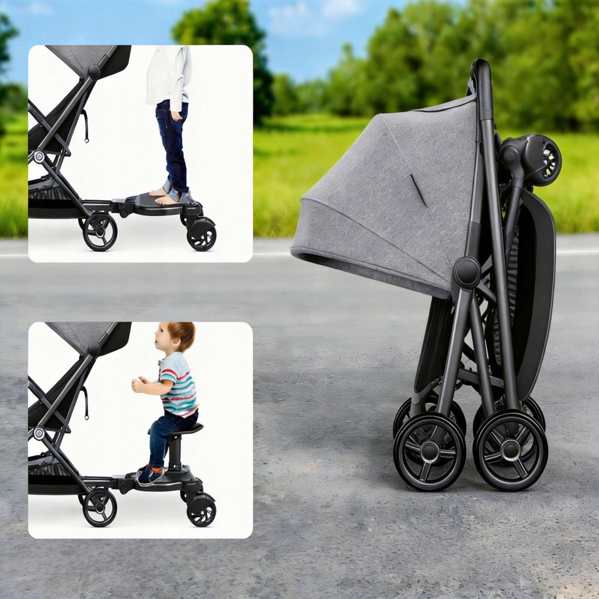 Stroller attachment with child seat universal black 55kg Packaging status original