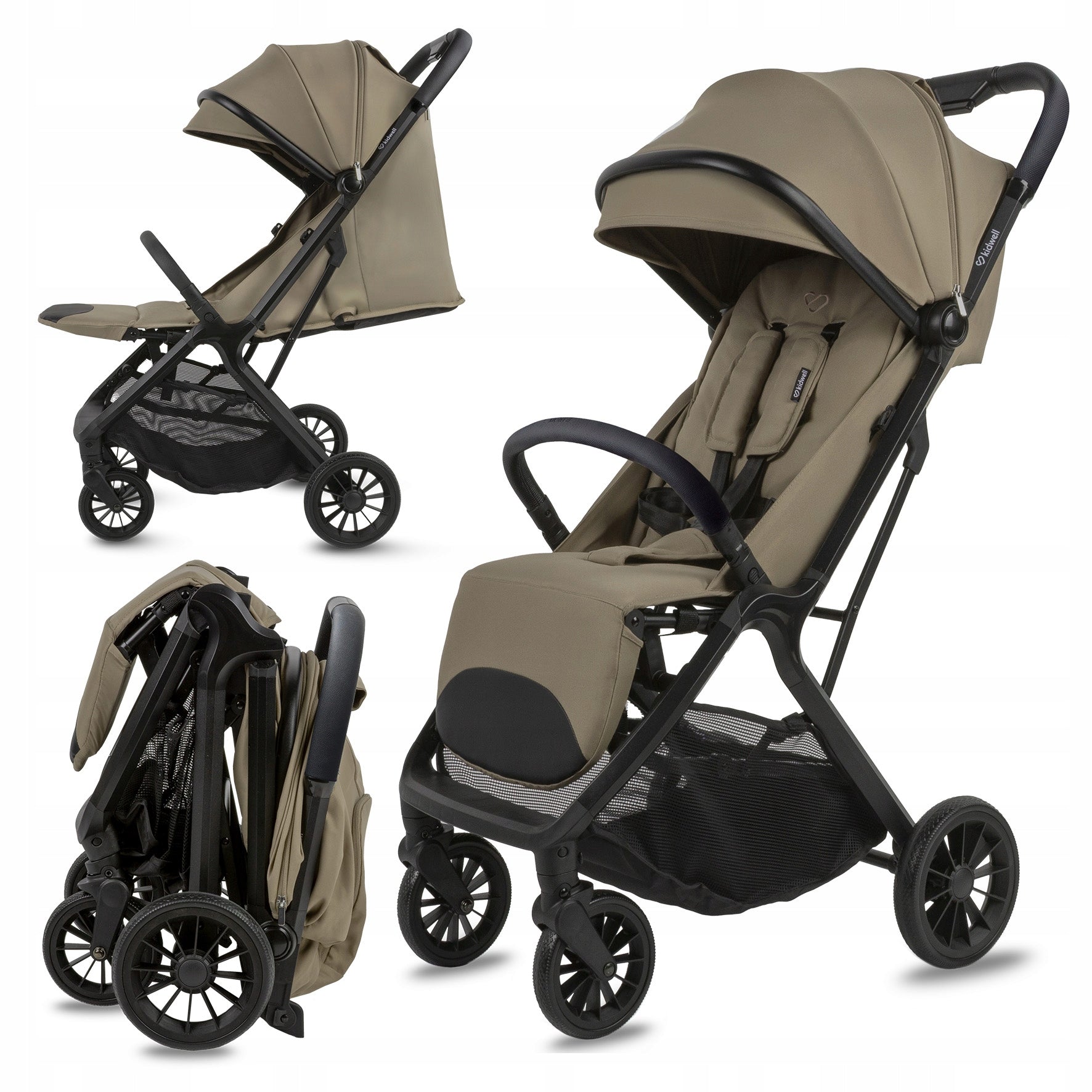 Stroller compact KIDWELL AURO brown beige AUTOFOLD light maneuverable