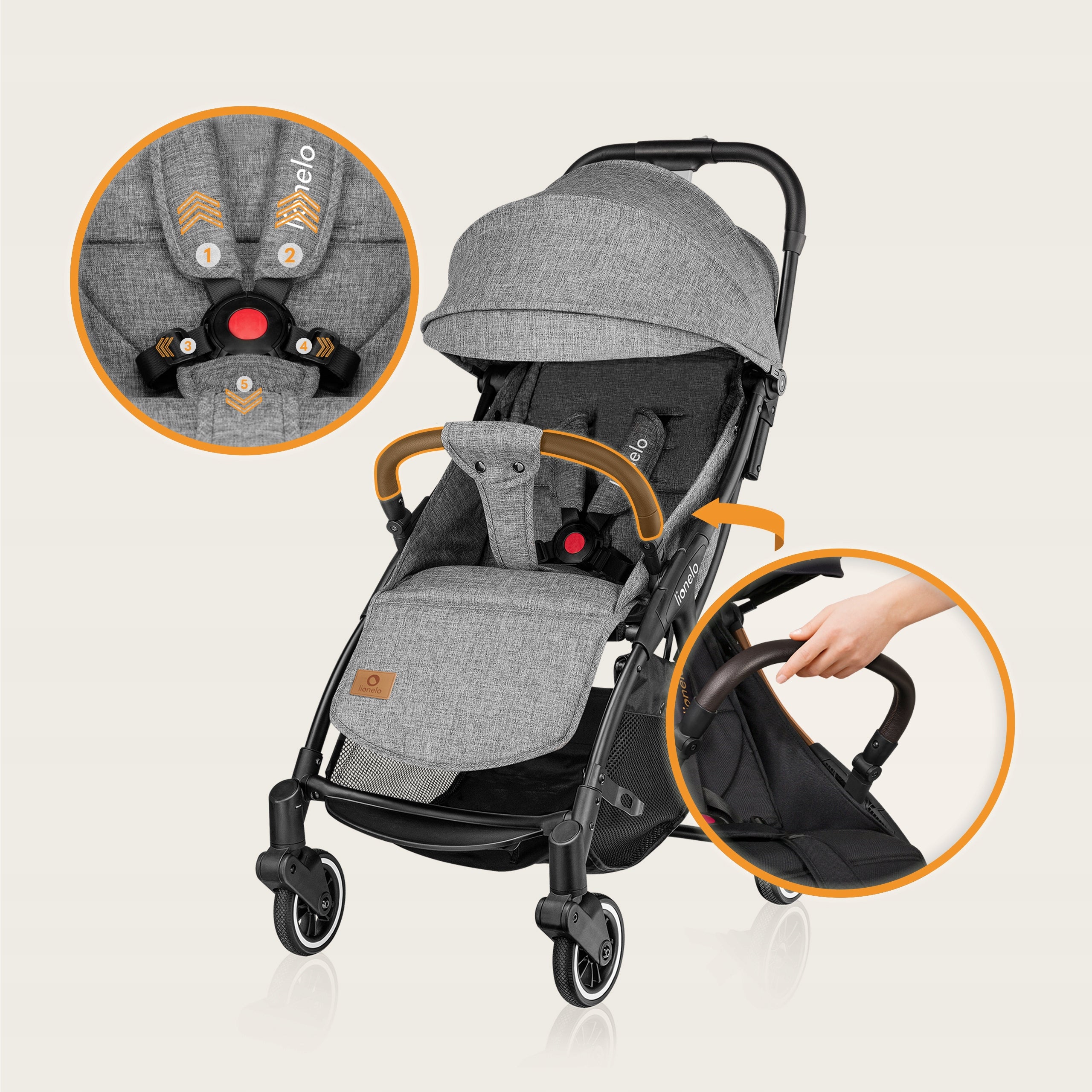 Stroller for airplane light + Bag Lionelo JULIE ONE Manufacturer code One