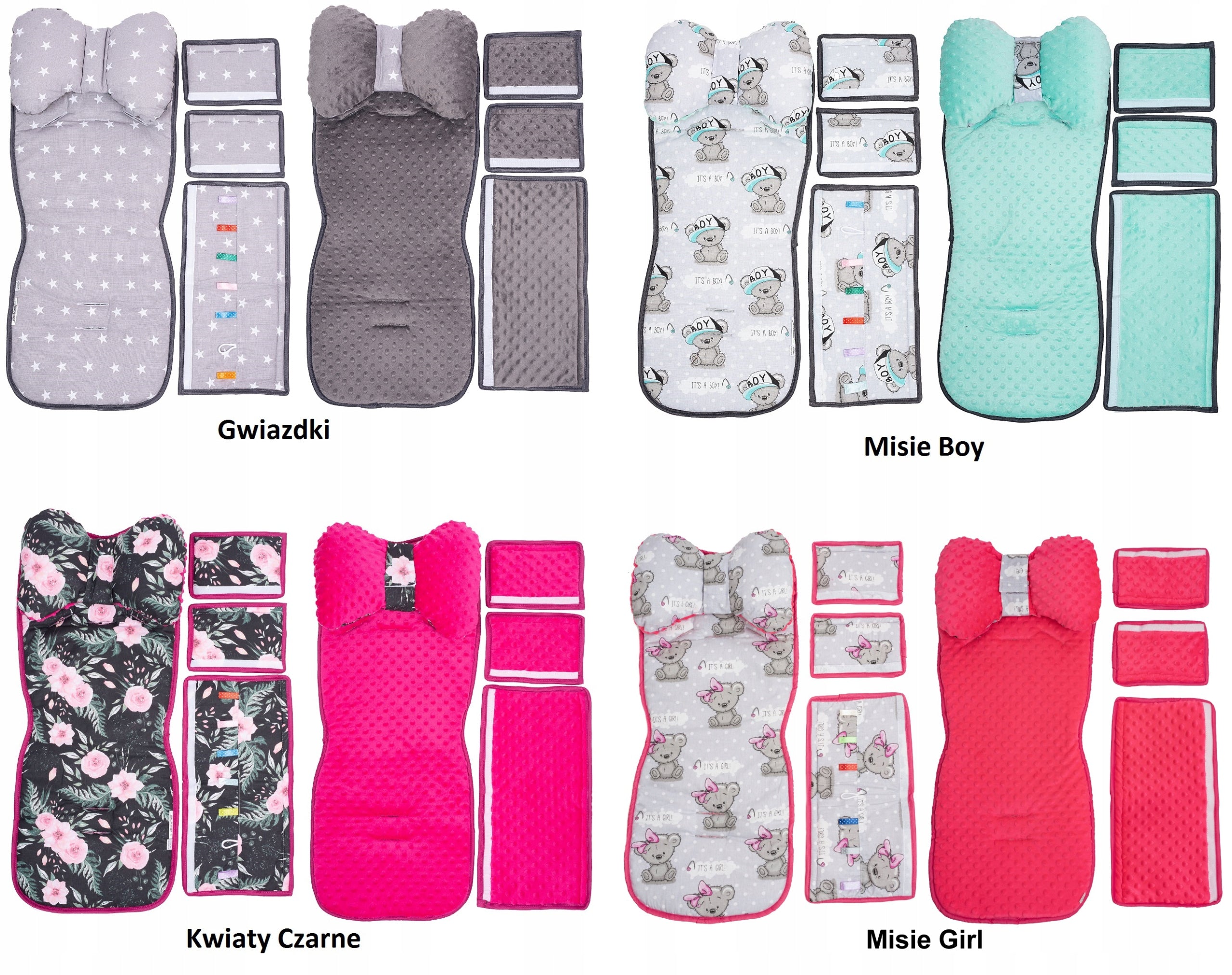 Stroller insert mattress butterfly set 3in1 stars Jackmar Color gray