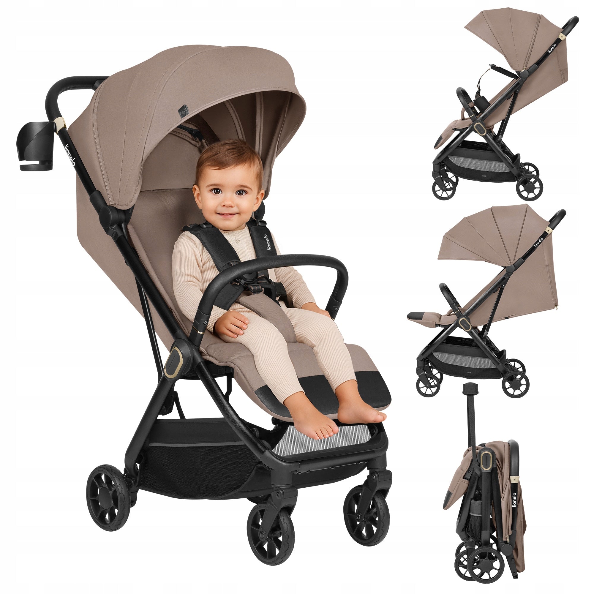 Stroller light folding with one hand COMPACT + accessories Lionelo Bess