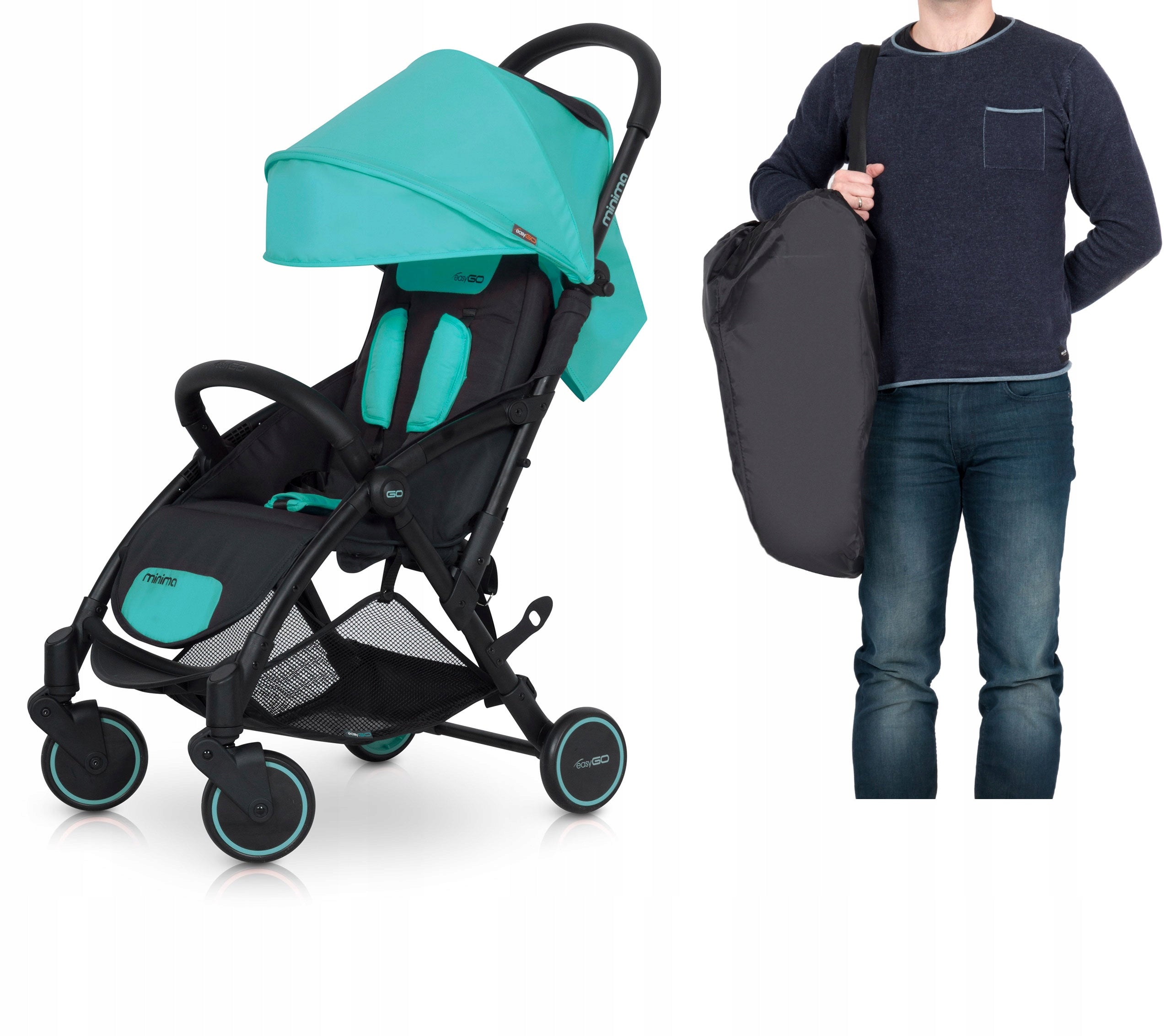 Stroller stroller FOR AIRPLANE MINIMA LIGHTWEIGHT Only 6 kg FOIL SET