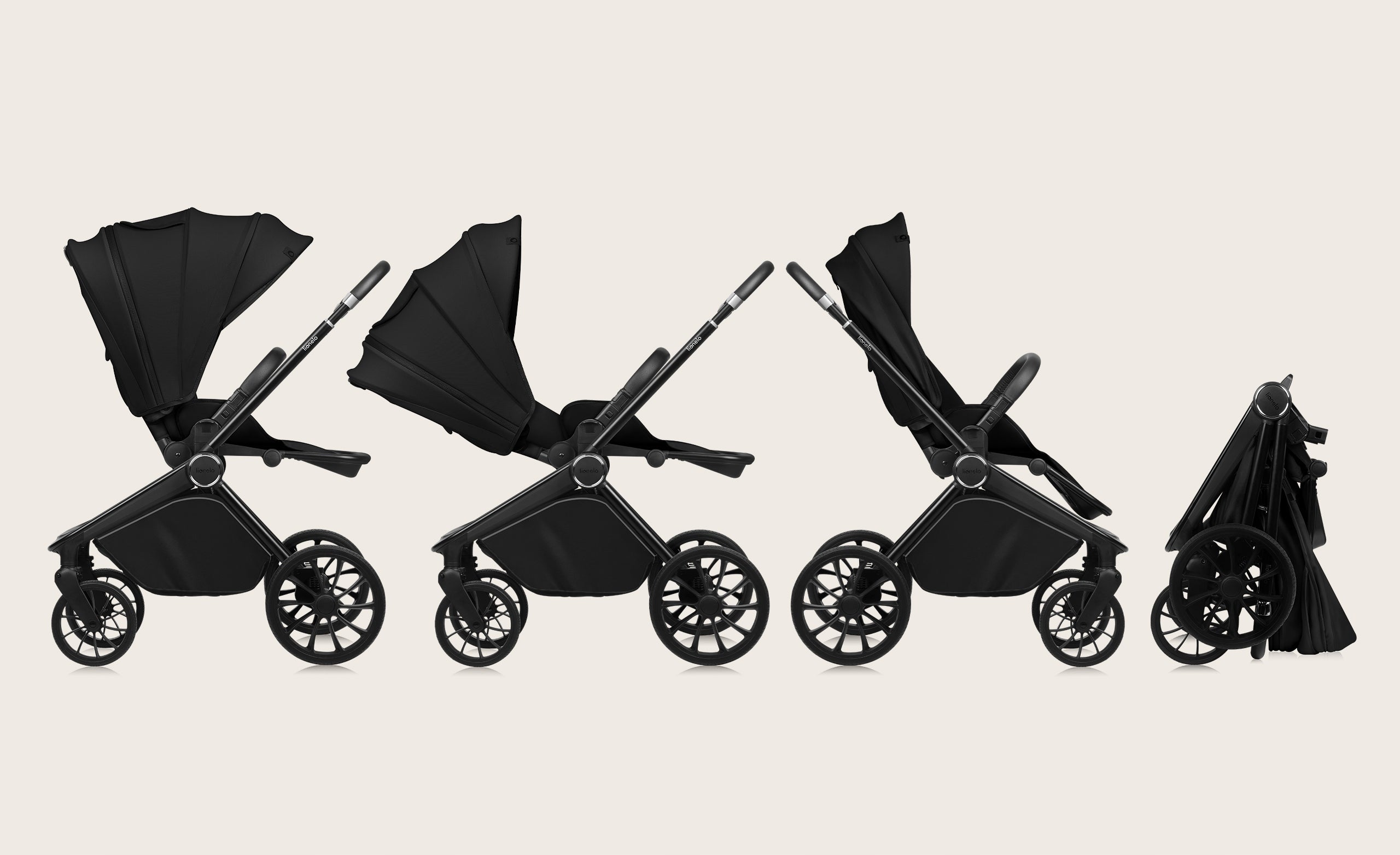 Stroller stroller up to 22 kg Lionelo Lo-Mika Plus black onyx Manufacturer code bogate akcesoria, zwrotne koła, amortyzacja