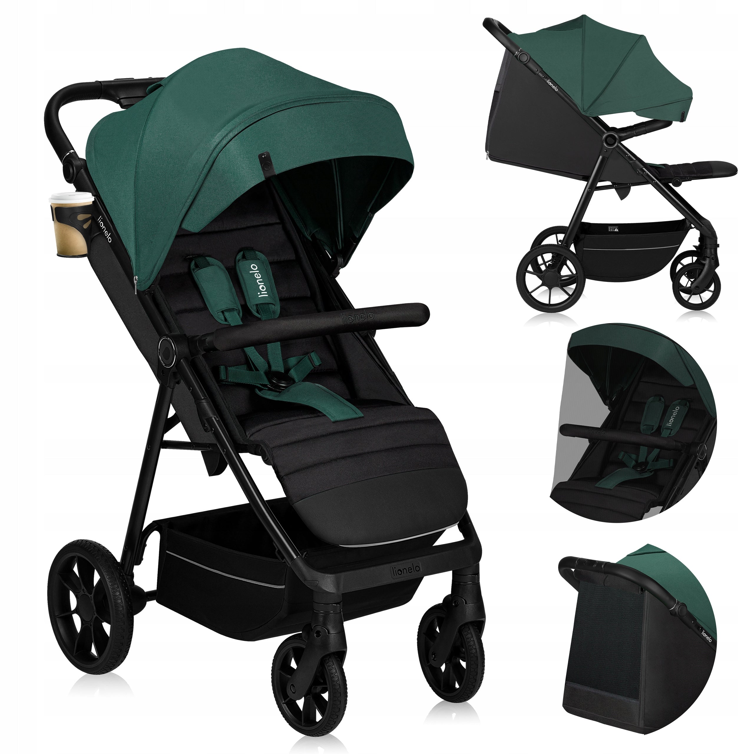 Stroller stroller up to 22kg LARGE SWIVEL FOLDING WHEELS Lionelo Mira