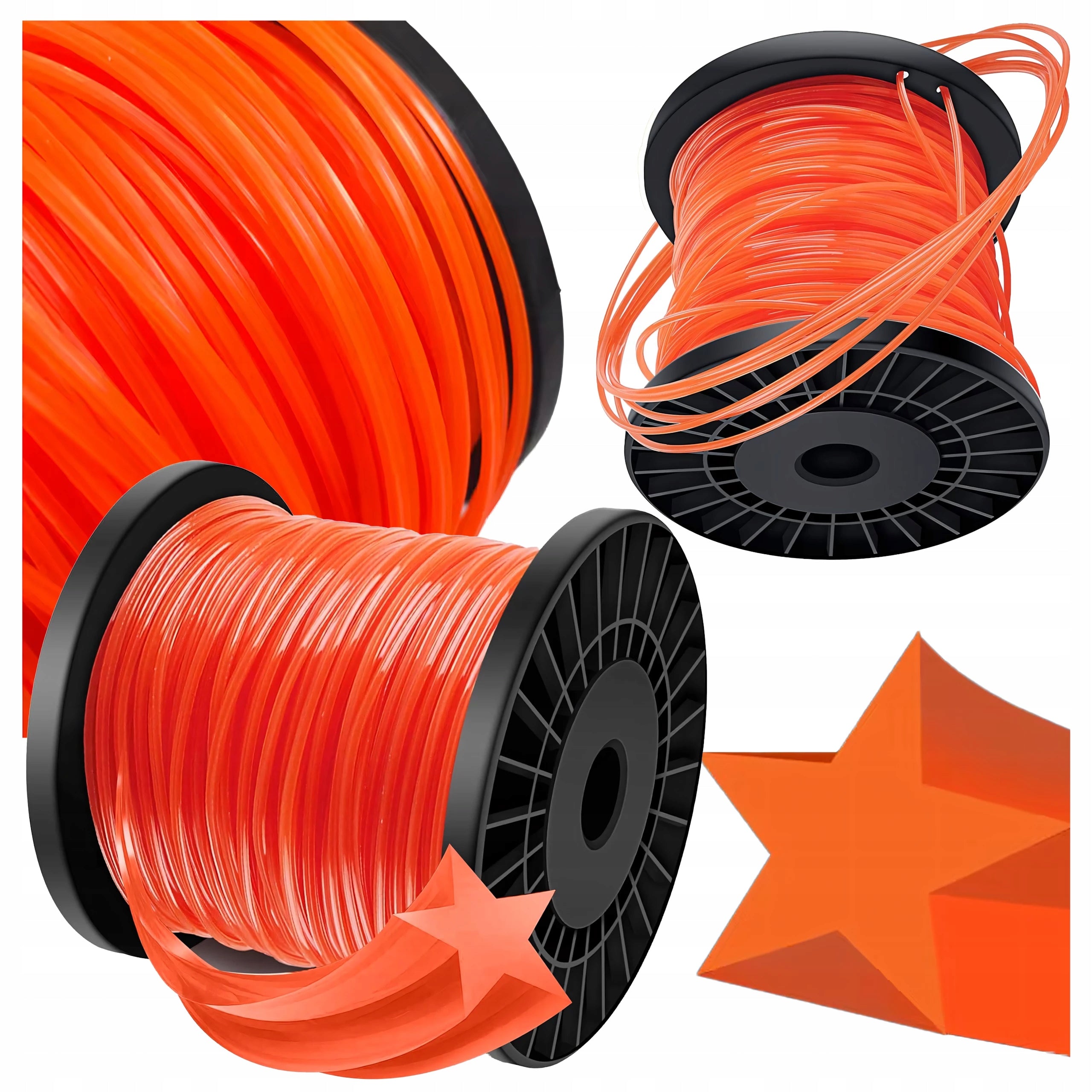 Strong Cutting Line for Scythe Trimmer Heads Mowing 2,4mm x 100m 5-Angle