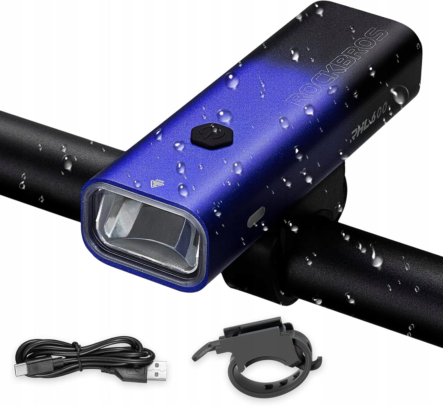 Strong Front Blue Bike Light 600lm USB-C | Rockbros |
