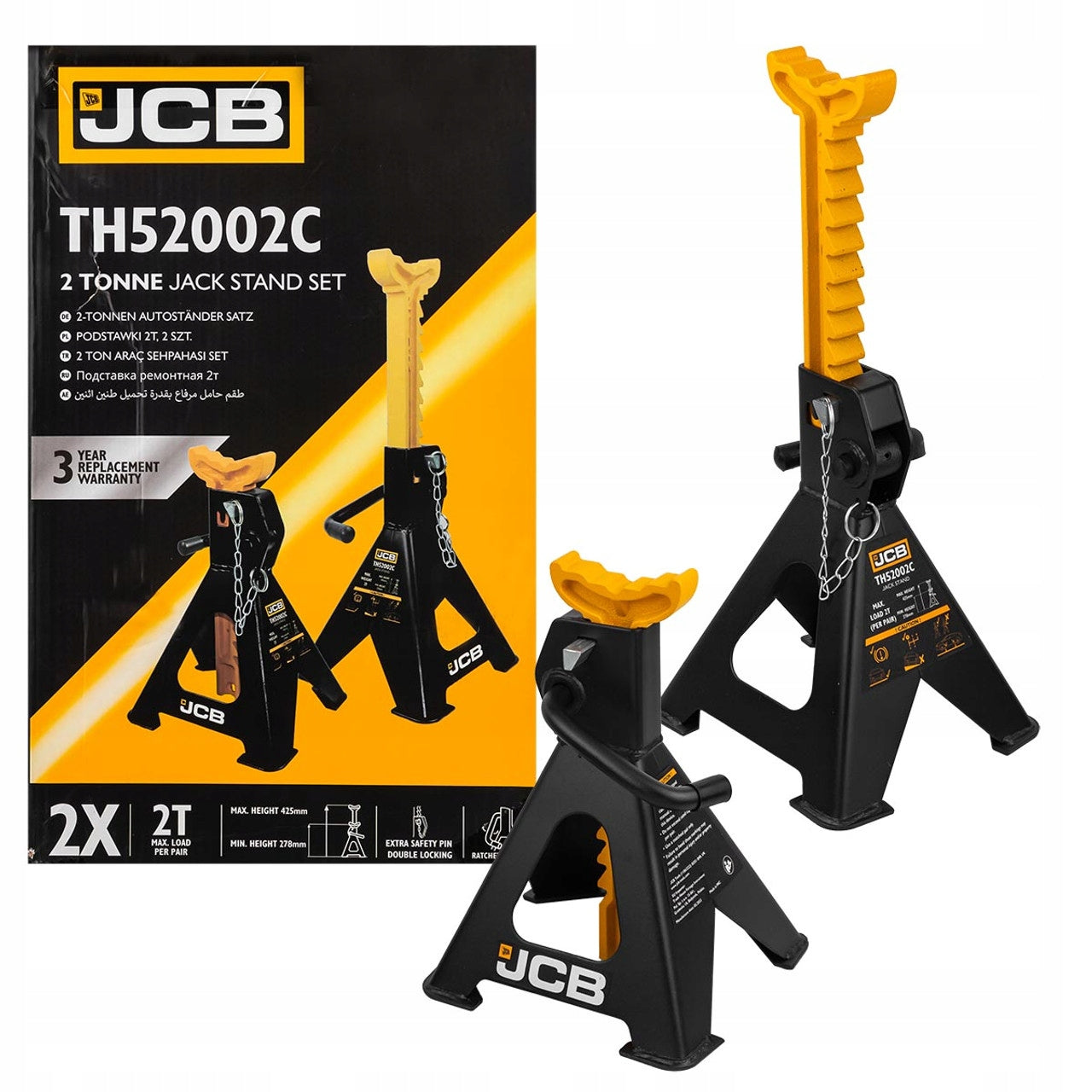 Strong JCB 2T 278 – 425 mm car bunnies for garage and workshop