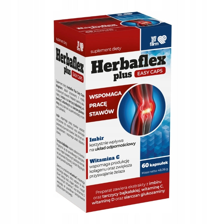 Strong joints and Bones, Herbaflex Plus Easy Caps 60 kaps. Wegafarm Form capsules