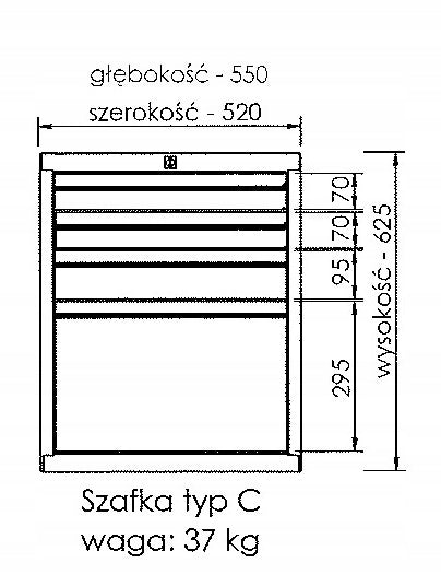 Strong workbench locksmith cabinet board for garage -COLORS variants Product width 1700 cm