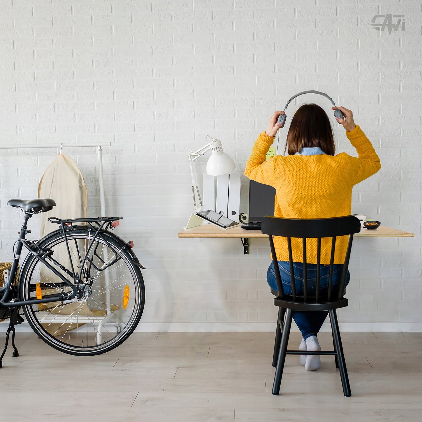 Sturdy Folding Wood Table Space Saving, FOLDING DESK EAN (GTIN) 5905488403488