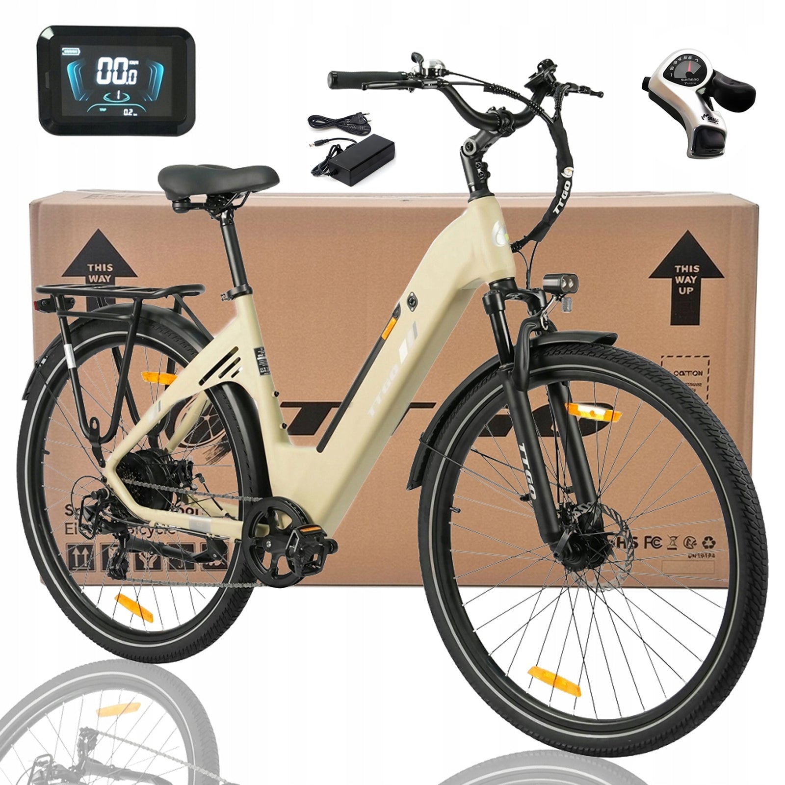 Stylish Electric Bikes TTGO C3 SE 250W 18Ah 25KM/H 120KM 52Nm 28"*2.0"