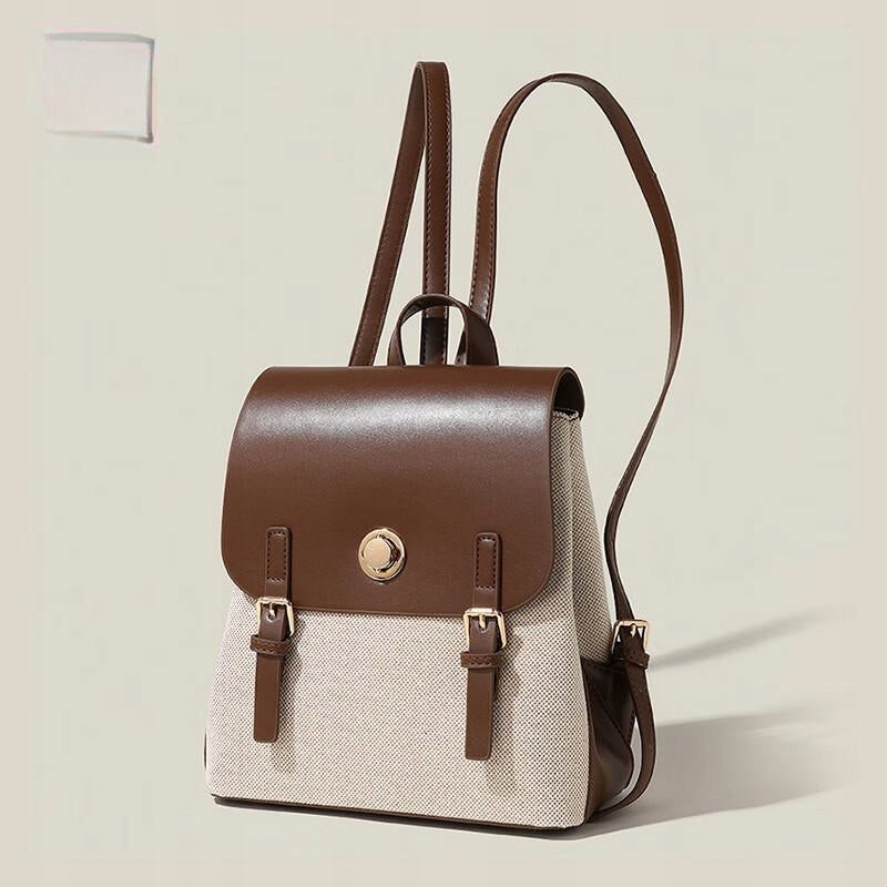 Stylish Korean College Backpack for Women, Brown