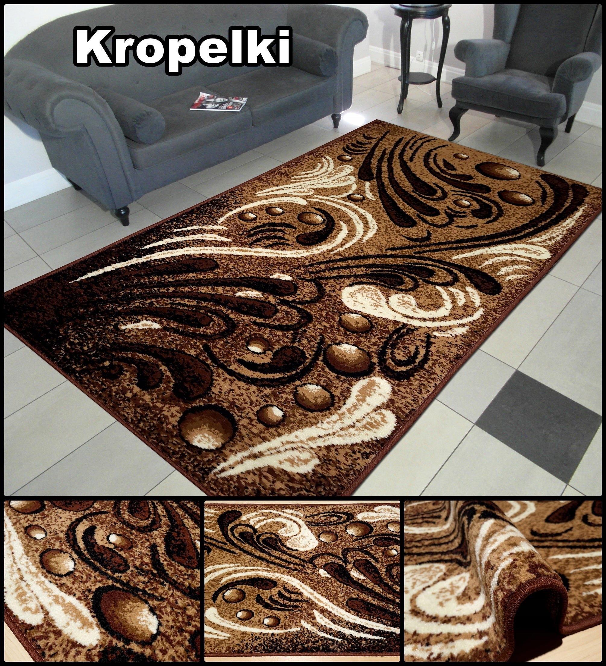 Stylish woven carpet Shiraz Bcf 100x300 Sidewalk for hallway living room -mix patterns Brand Alfa