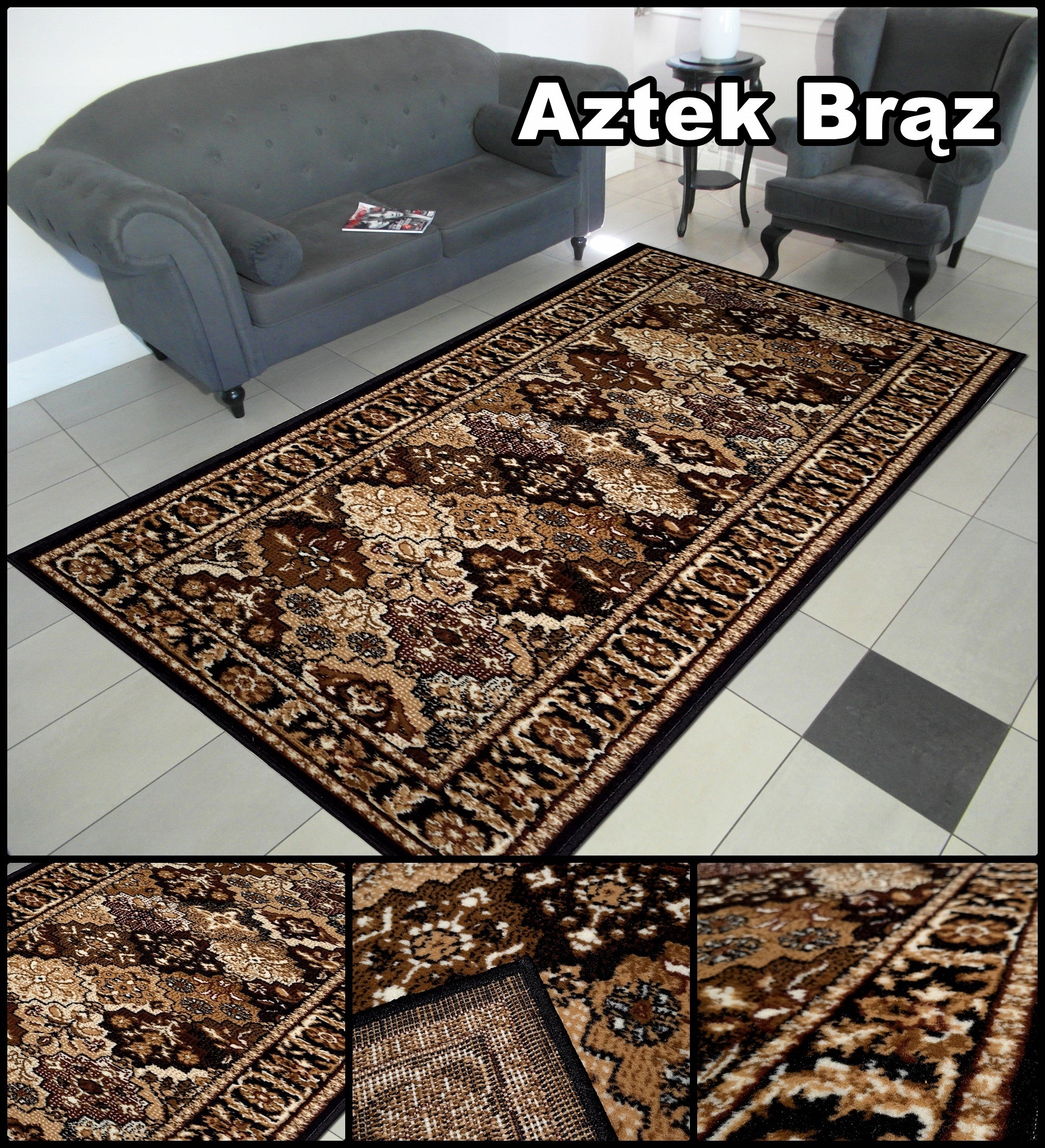 Stylish woven carpet Shiraz Bcf 80x250 Sidewalk for hallway living room - mix patterns Manufacturer code Dywan