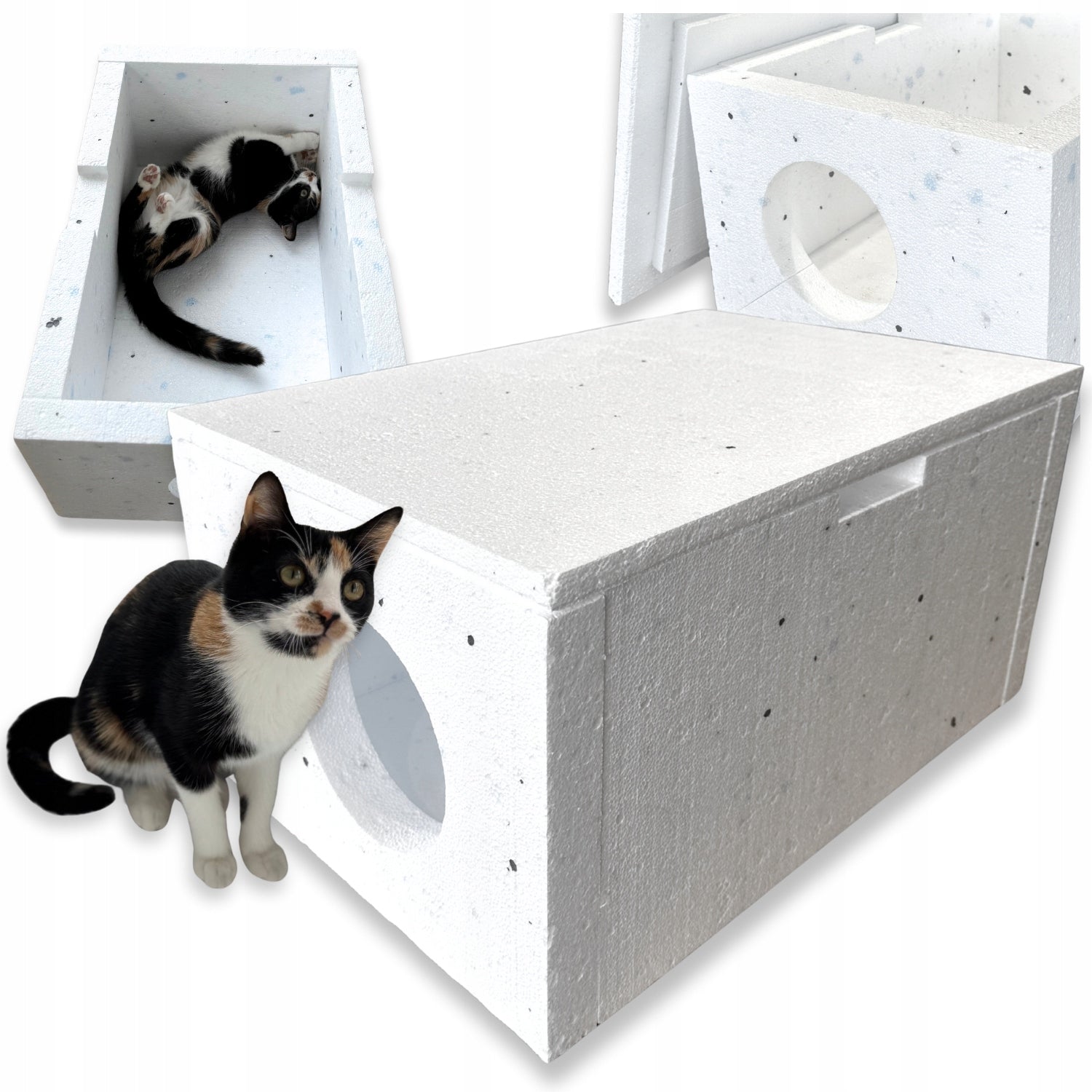 Styrofoam CAT booth COTTAGE WARM box 59 x 39 x 30 cm outside