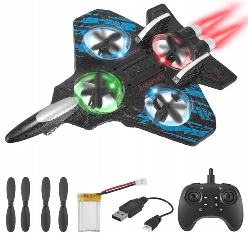 Styrofoam RC aircraft – LED, 360° rotation, remote control -1 pcs.